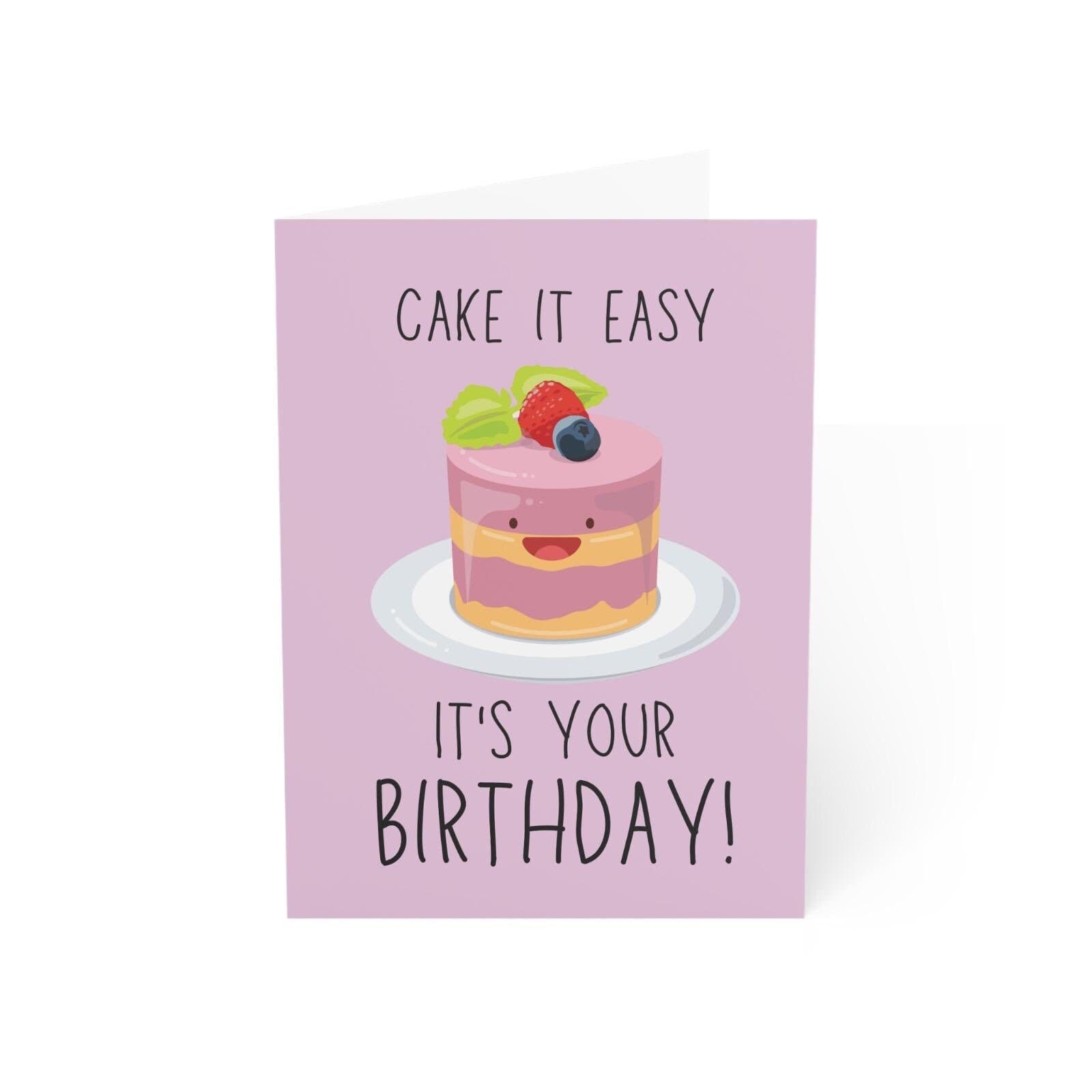 Cake It Easy Birthday Card, Kids Birthday Greeting - image 3