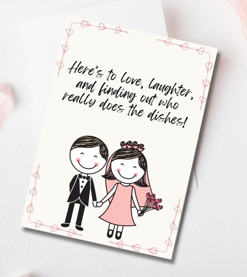 Funny Wedding Card, Bride and Groom, Congratulations Card