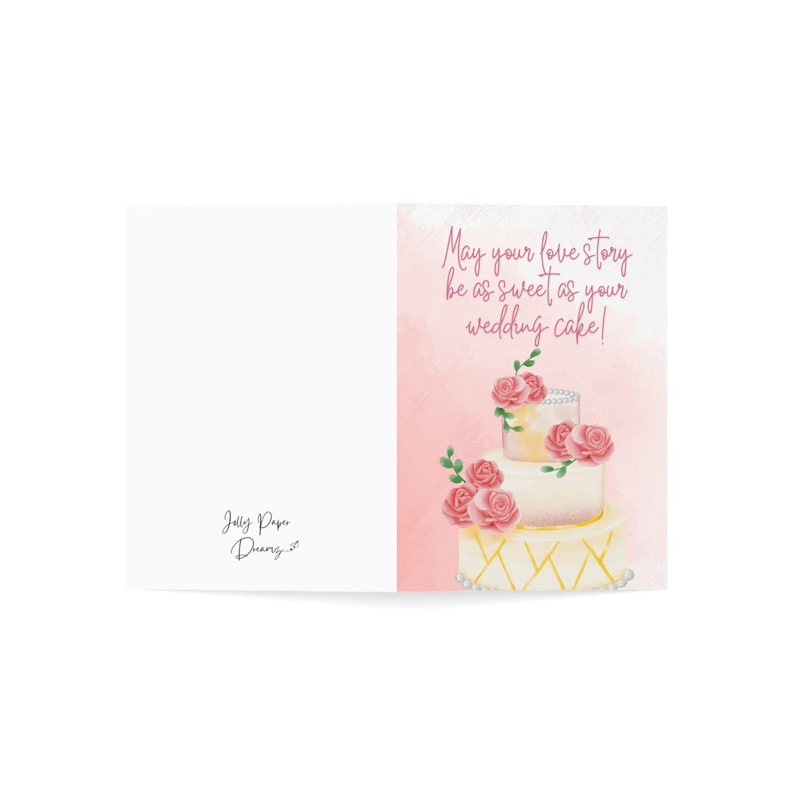 Wedding Cake Greeting Card, Sweet Love Story, Blank Inside - image 3
