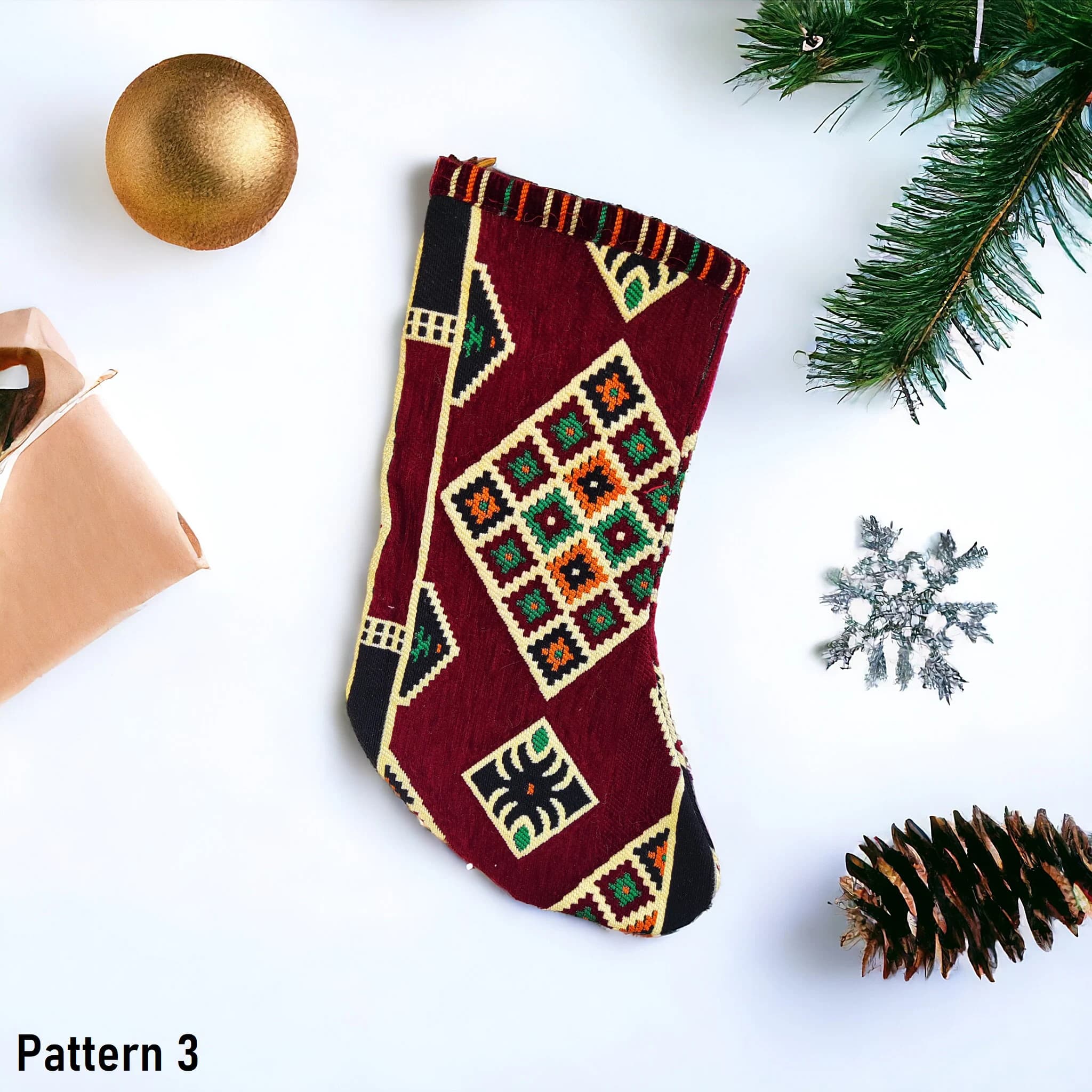 Turkish Kilim Christmas Stockings, Authentic Pattern Christmas Socks, Ethnic Touch of Christmas Decoration, Unique Christmas Ornament - image 5