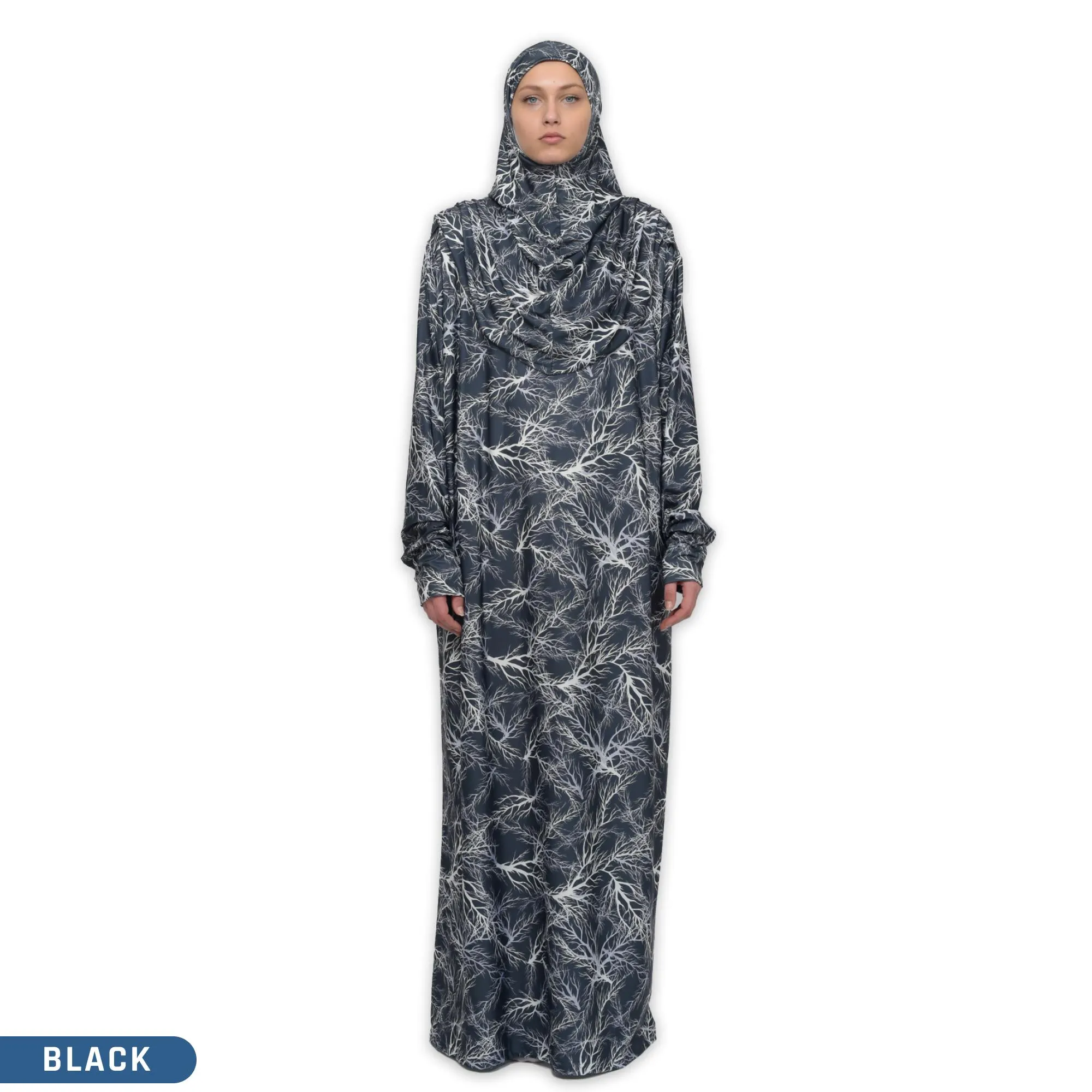 One-Piece Prayer Dress for Women | Tree-Patterned Muslim Prayer Dress | Long Sleeve Maxi Dress | Perfect Islamic Gift for Women | Eid Gift