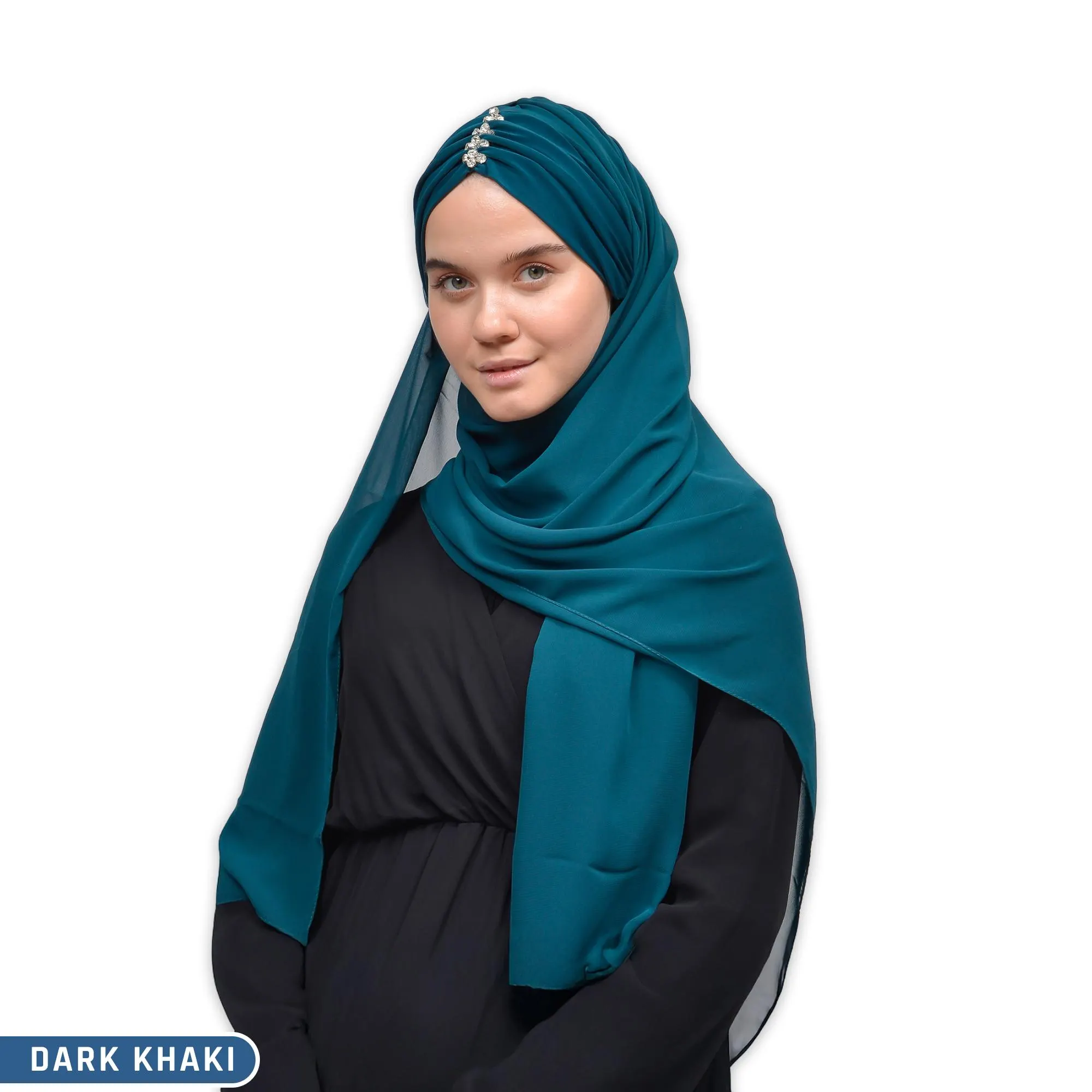 Stone Chiffon Hijab Scarf: Elegant Muslim Women's Shawl