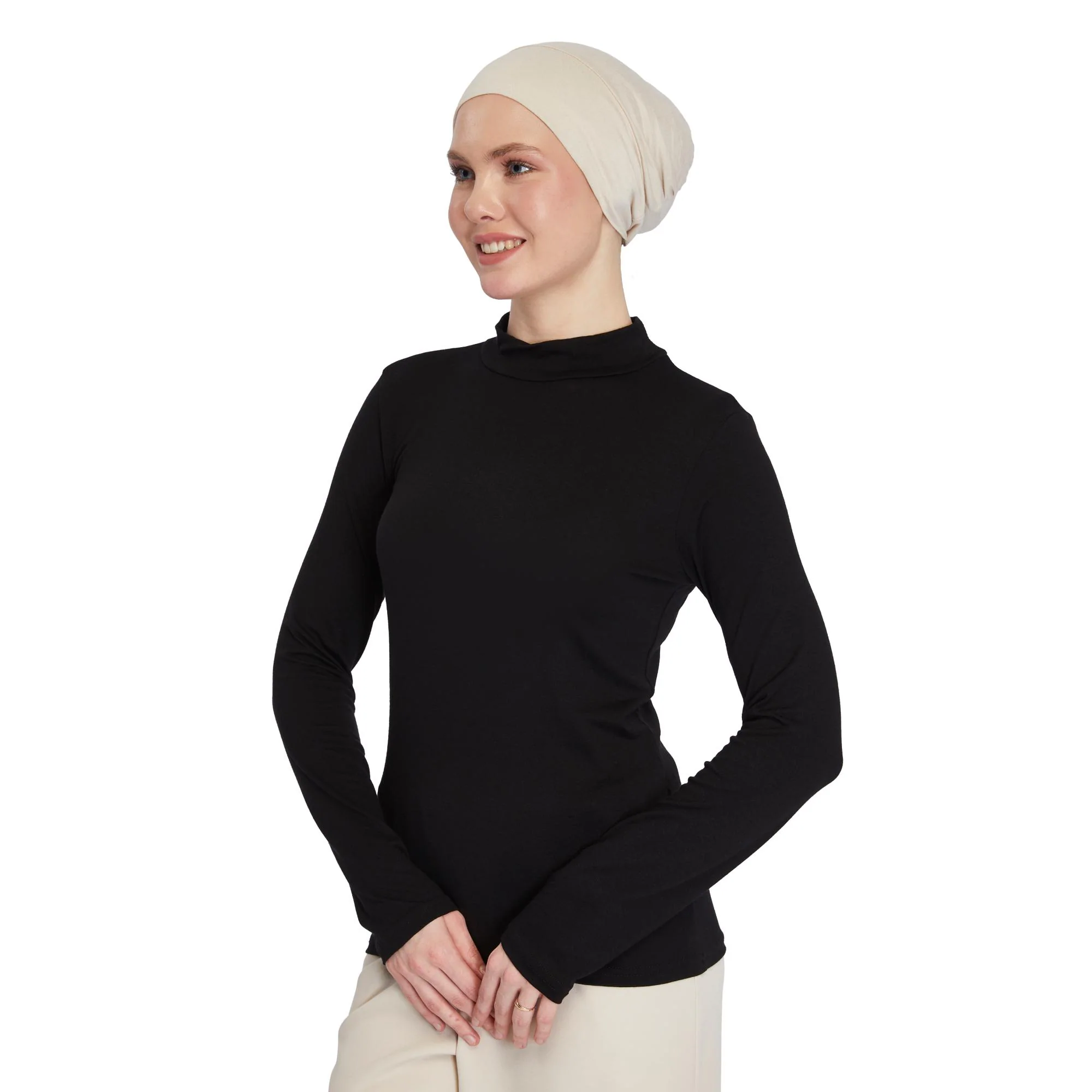 Cotton Turtleneck Sweater: Long Sleeve Modest Top