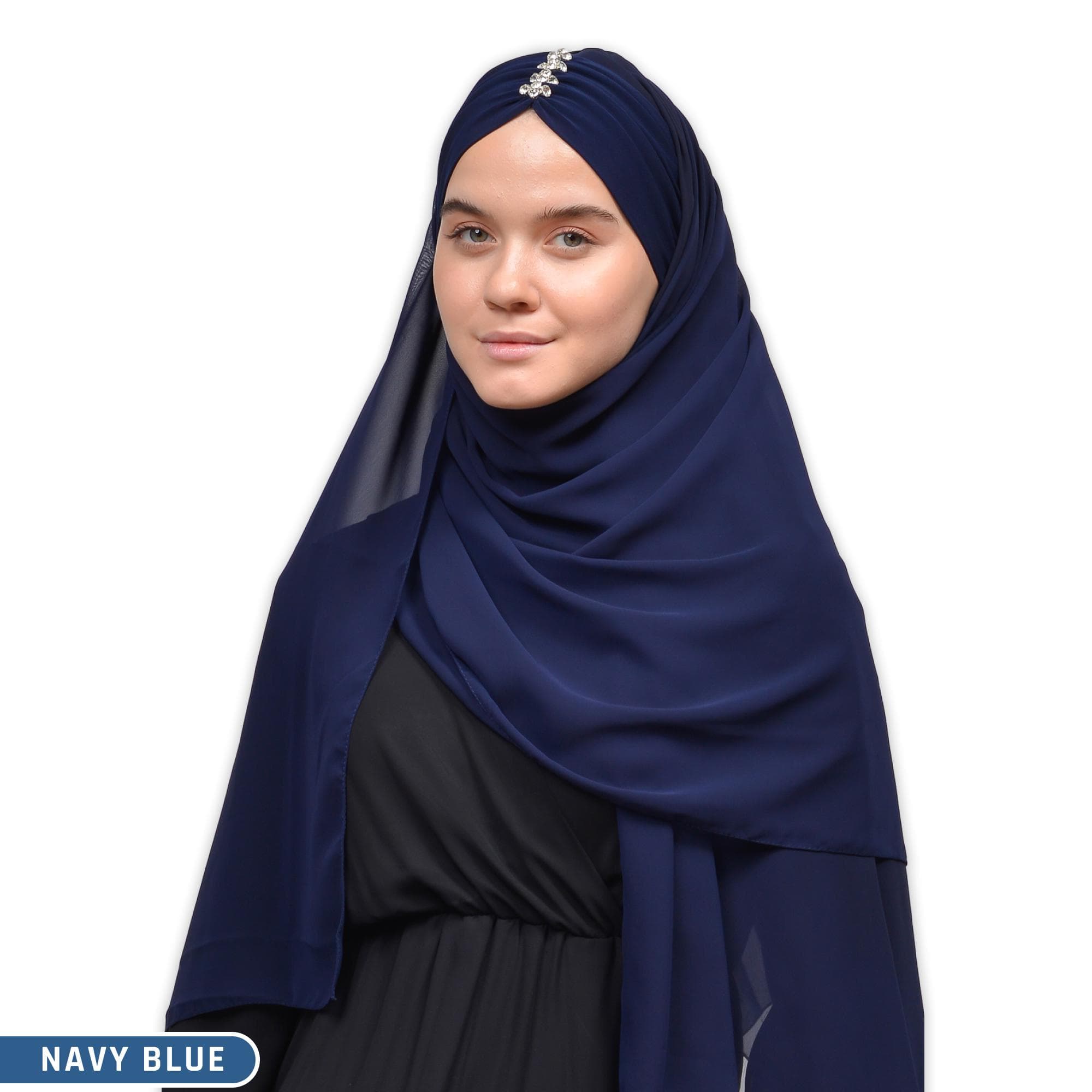 Stone Chiffon Hijab Scarf: Elegant Muslim Women's Shawl - image 5