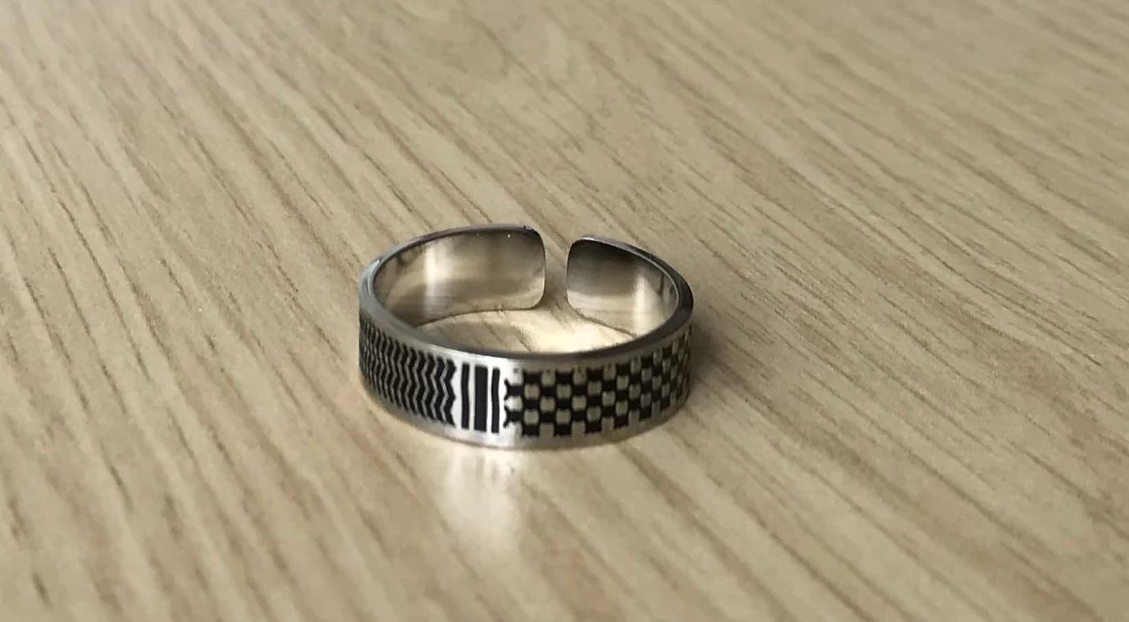Palestine ring with ring box, Palestine keffiyeh ring, Palestine jewellery, Palestine pattern ring, Eid gift, Ramadan gift, Muslim gift - image 4
