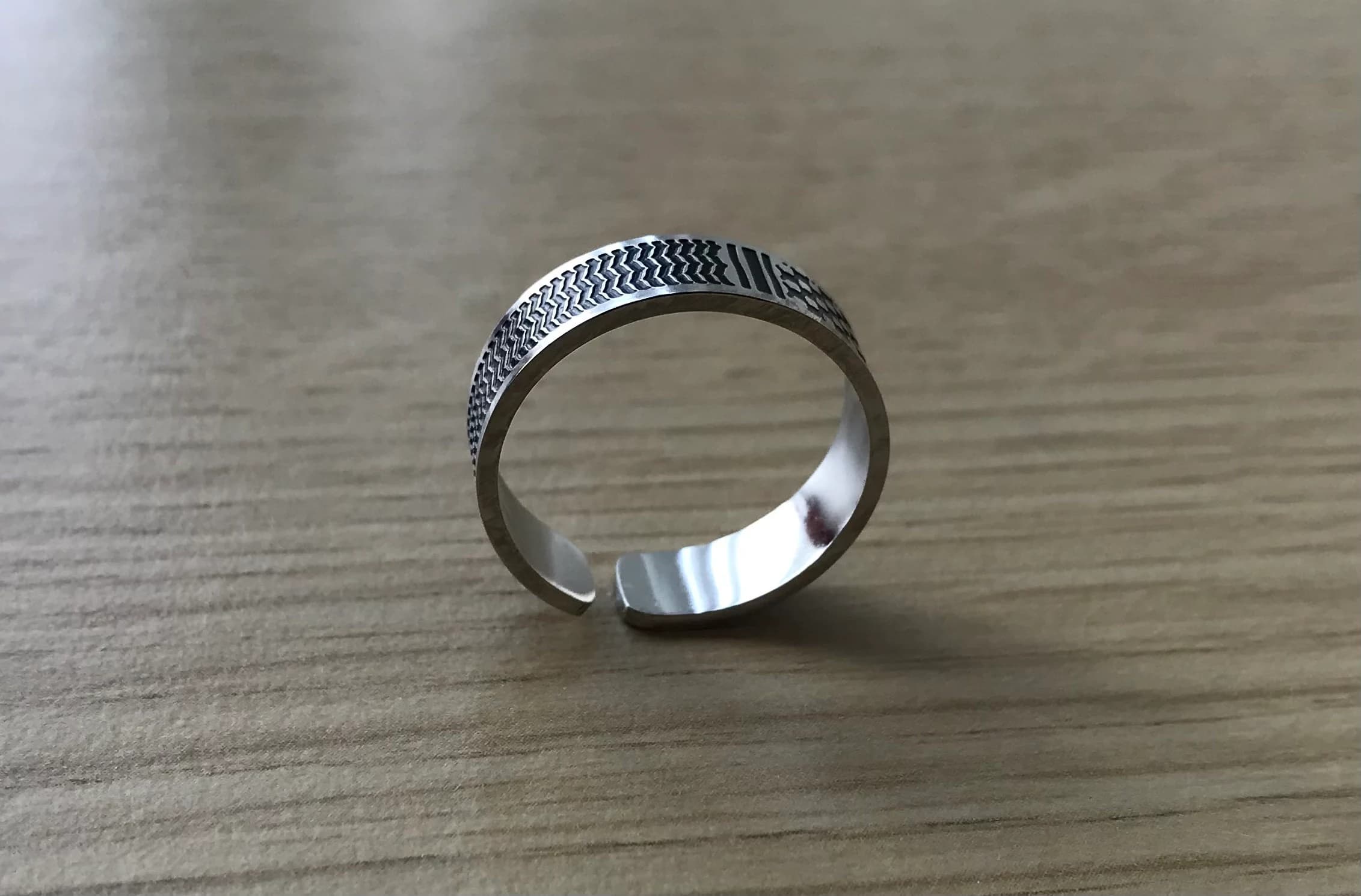 Palestine ring with ring box, Palestine keffiyeh ring, Palestine jewellery, Palestine pattern ring, Eid gift, Ramadan gift, Muslim gift - image 2