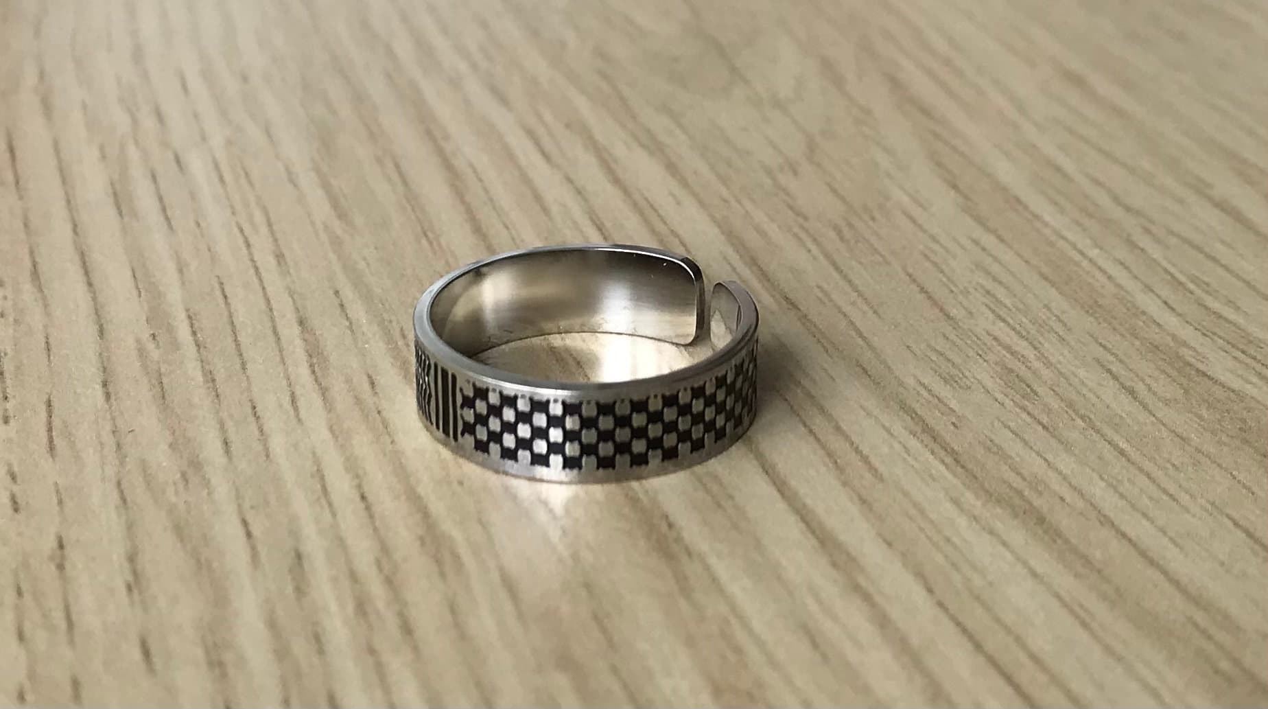 Palestine ring with ring box, Palestine keffiyeh ring, Palestine jewellery, Palestine pattern ring, Eid gift, Ramadan gift, Muslim gift - image 5