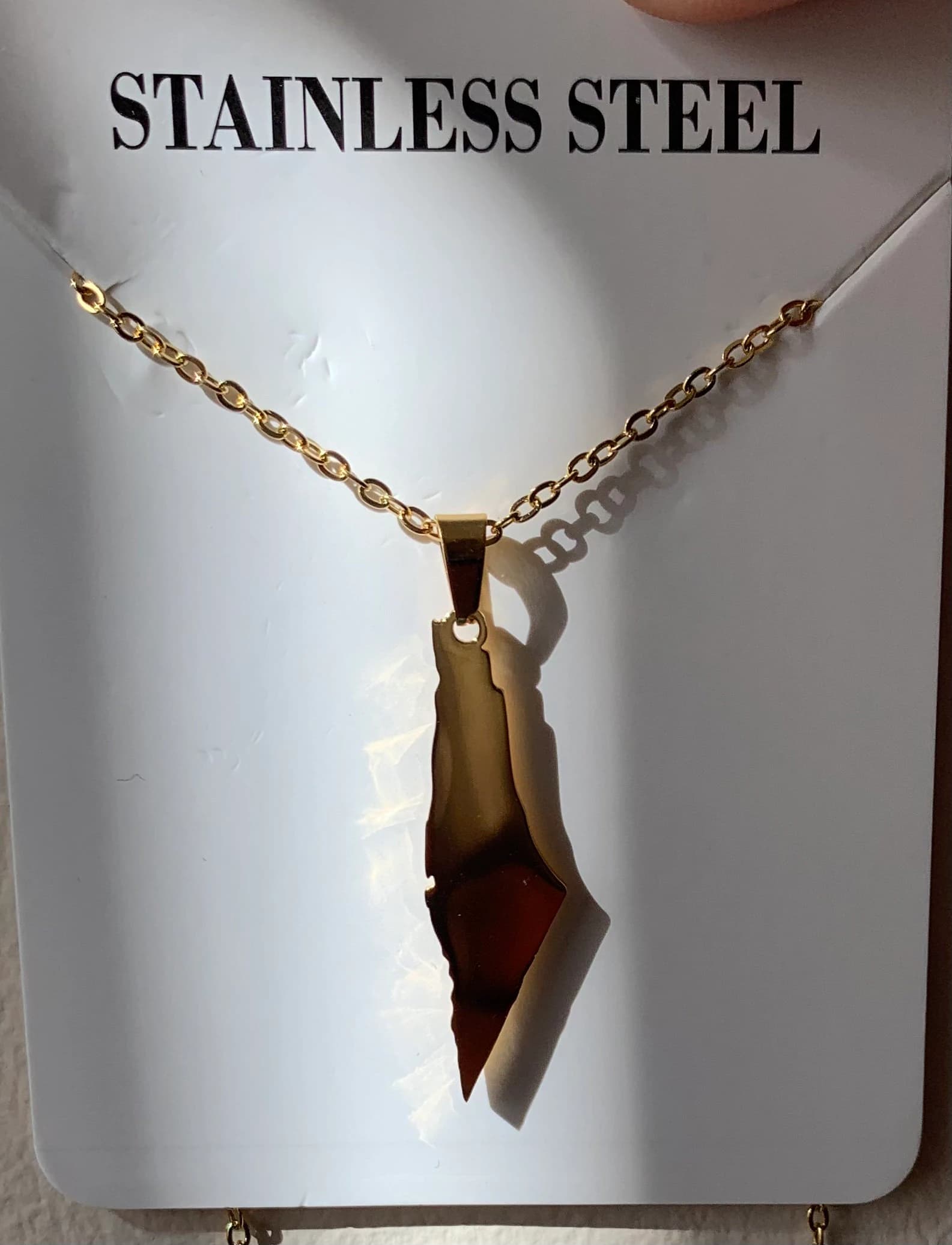 Palestine necklace, Palestine gold country shape necklace, Palestine fundraiser, Palestine jewellery, Eid gift, Islamic necklace, Muslim - image 5