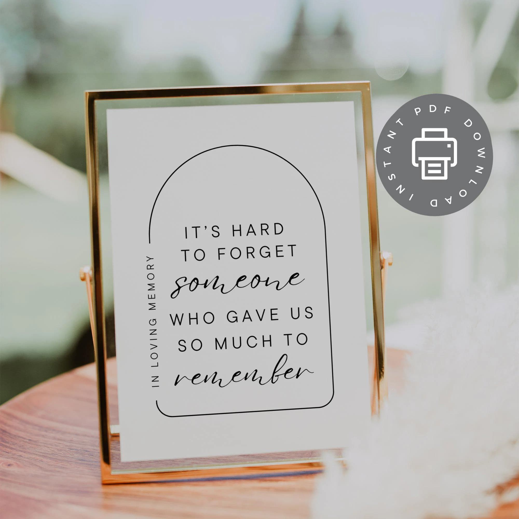 In Loving Memory Sign, Memorial Table Sign, Heaven Quote Sign, Remembrance Sign, Memorial Quote, Funeral Decor, Printable Art