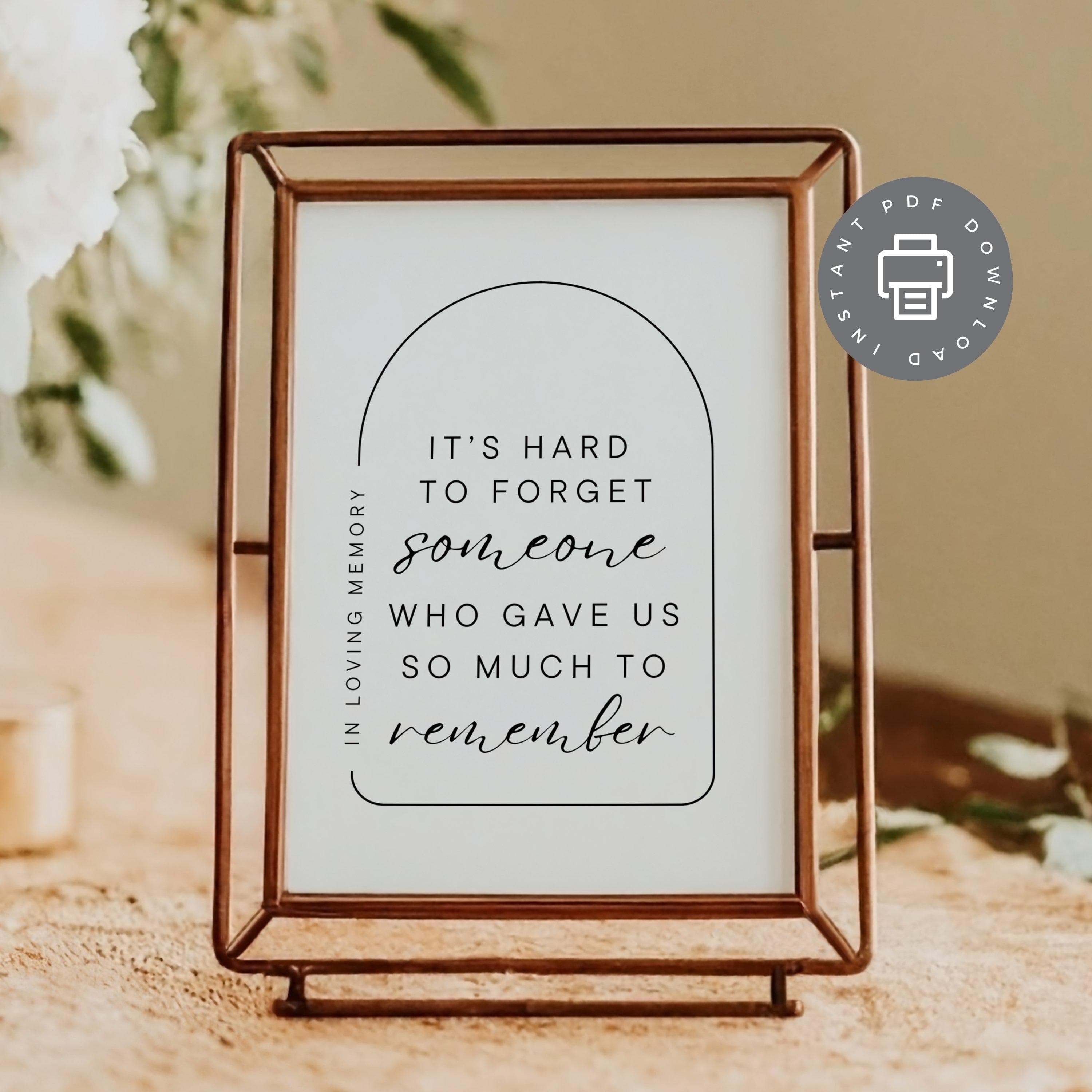 In Loving Memory Sign, Memorial Table Sign, Heaven Quote Sign, Remembrance Sign, Memorial Quote, Funeral Decor, Printable Art