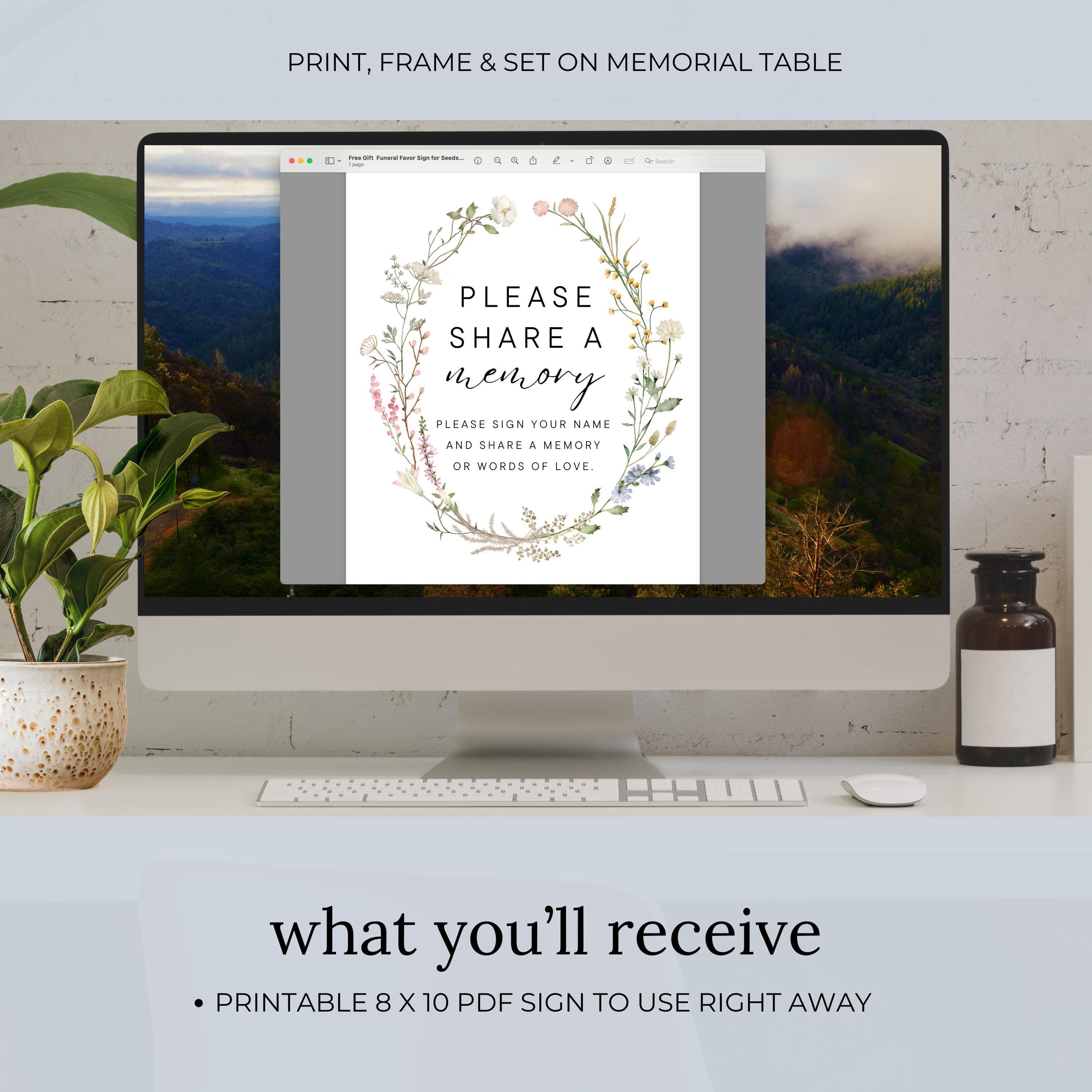 Celebration Of Life
Memorial Guestbook
In Loving Memory
Memorial Keepsake
Printable Funeral
Guestbook Table Sign
Guest Book Memory
memorial service pdf
funeral memory card
share a memory PDF
funeral guest book
alternative sign in
wildflower funeral