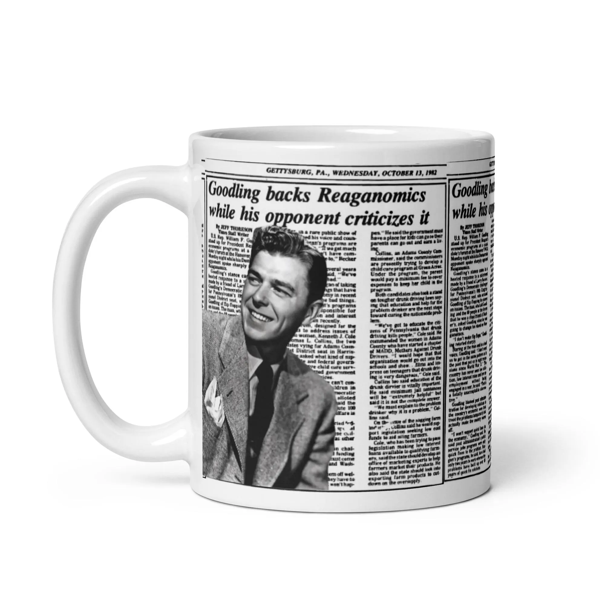 Ronald Reagan mug #2 / Goodling backs Reaganomics