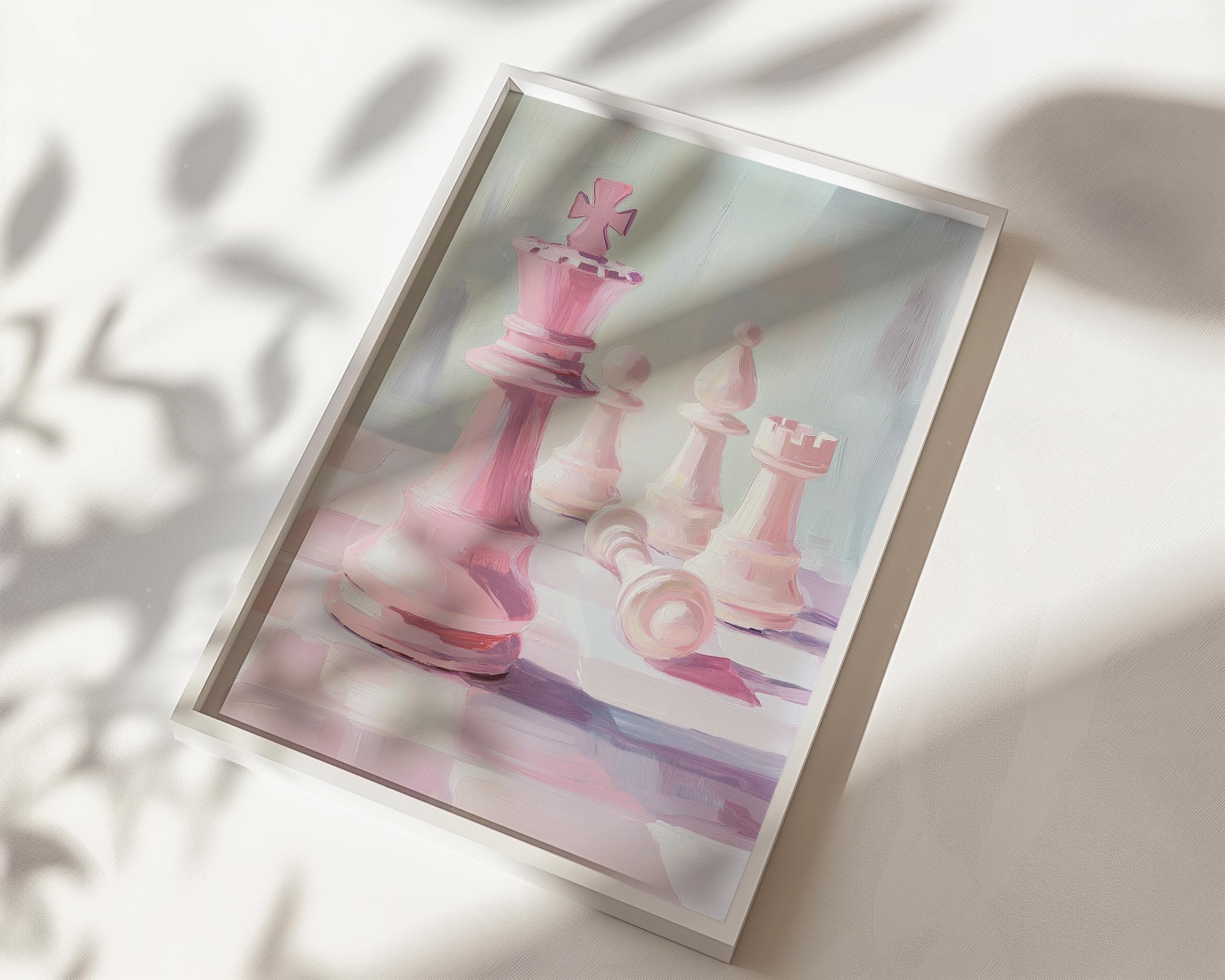 Watercolor Pink Chess Print