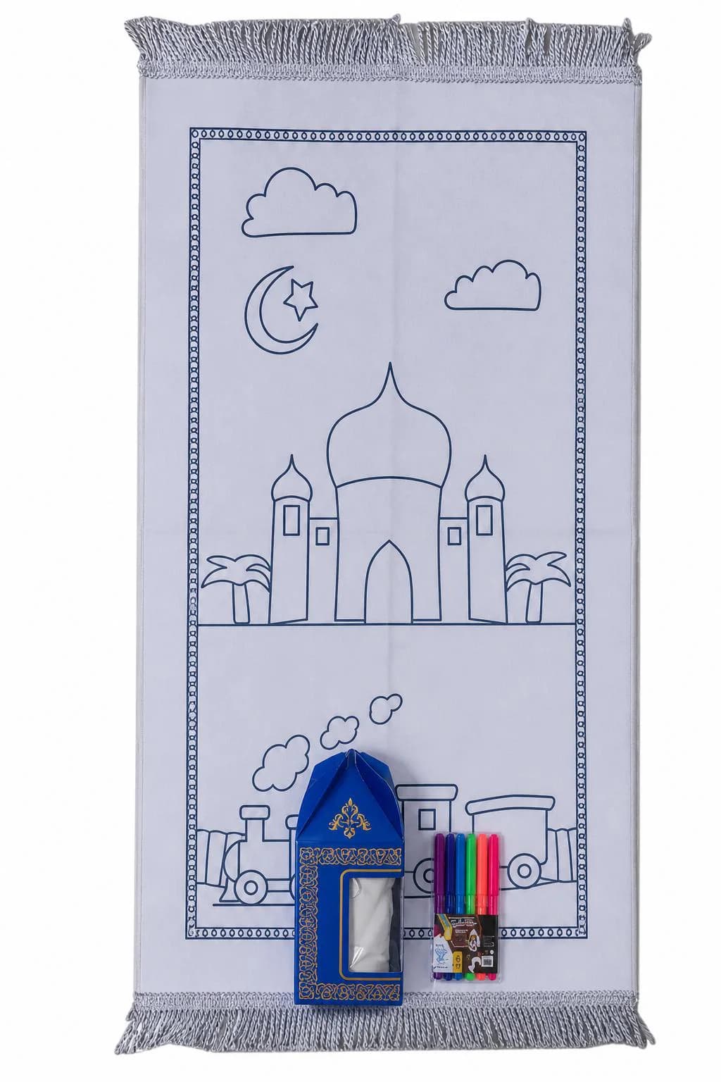 Kids Colouring Prayer Mat Set | Islamic Salah Learning Activity (Includes Pens) - image 5
