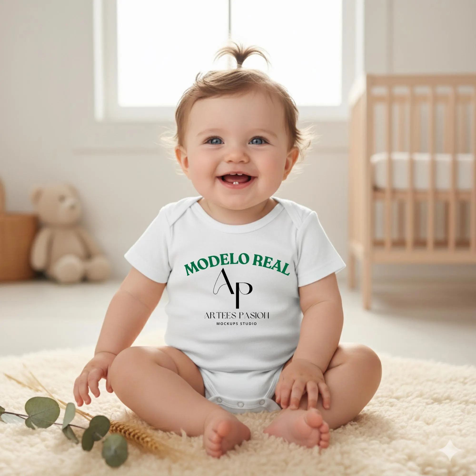 32 Bohemian Baby Bodysuit Mockups / Minimal Neutral Baby Bodysuit Templates - image 3