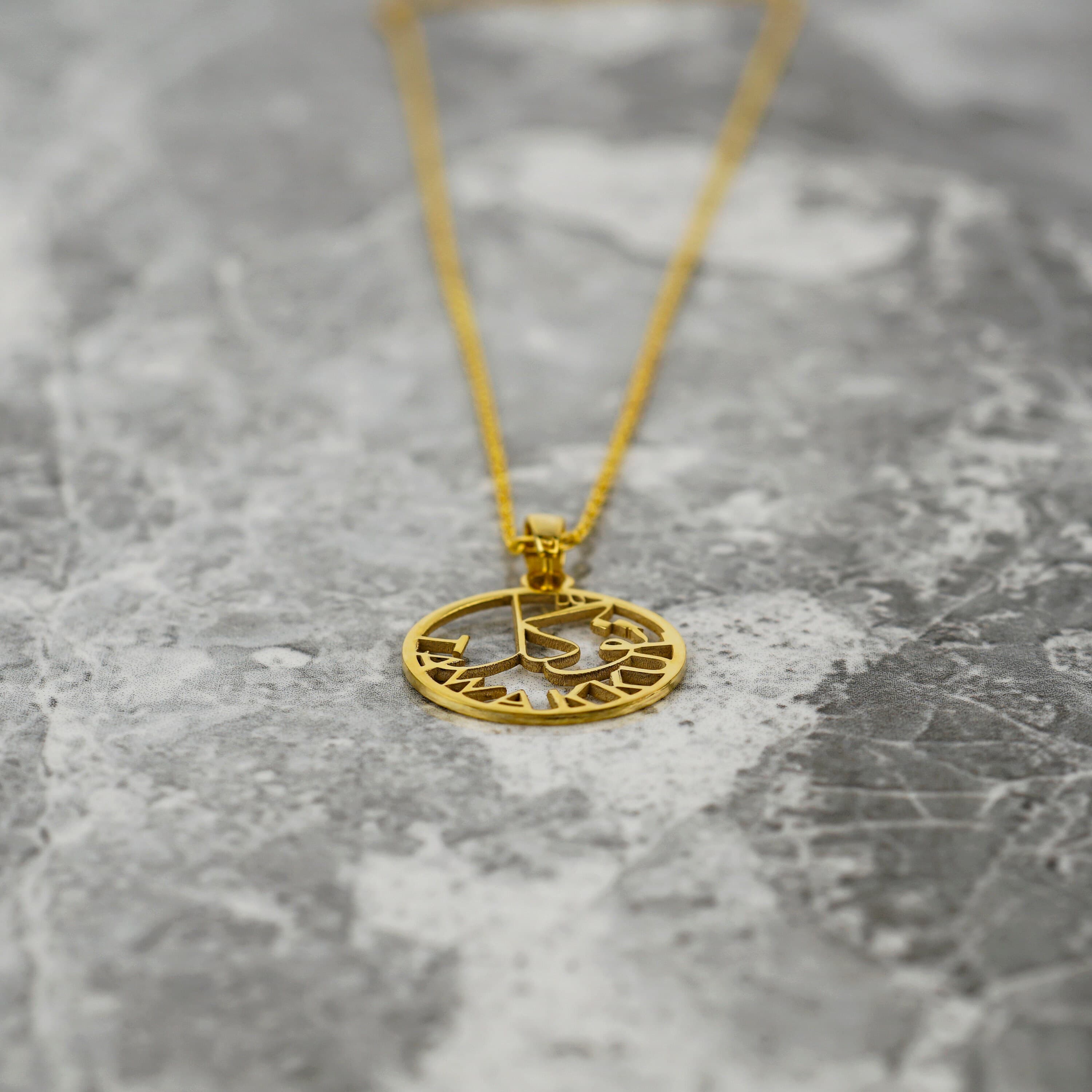 Islamic Necklace Tawakkul Written 18K Gold Plated Silver Pendant Jewelry Gift for Her - image 4