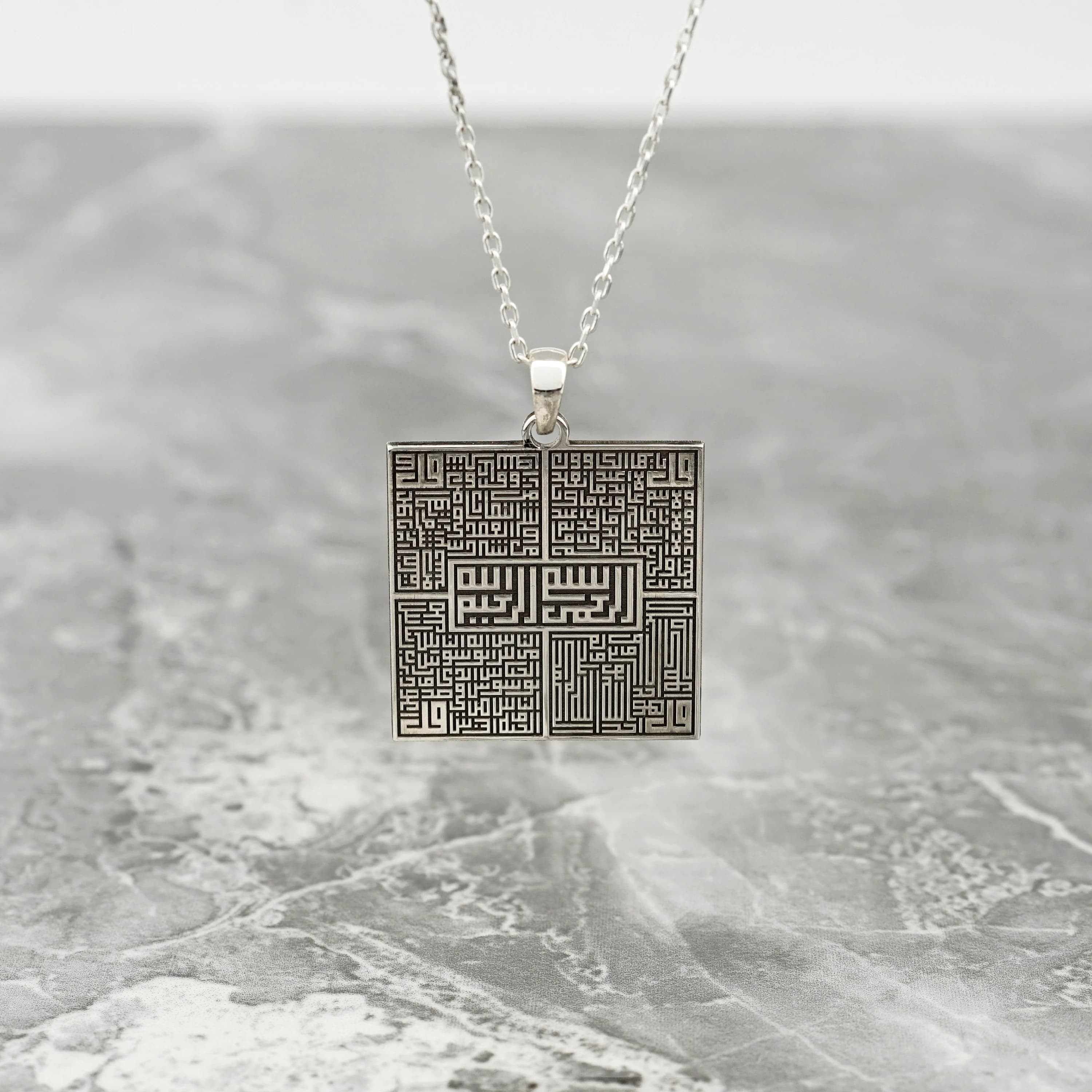 Islamic Necklace 4 Quls 18K Gold Plated Silver Pendant Jewelry Gift for Her - image 5