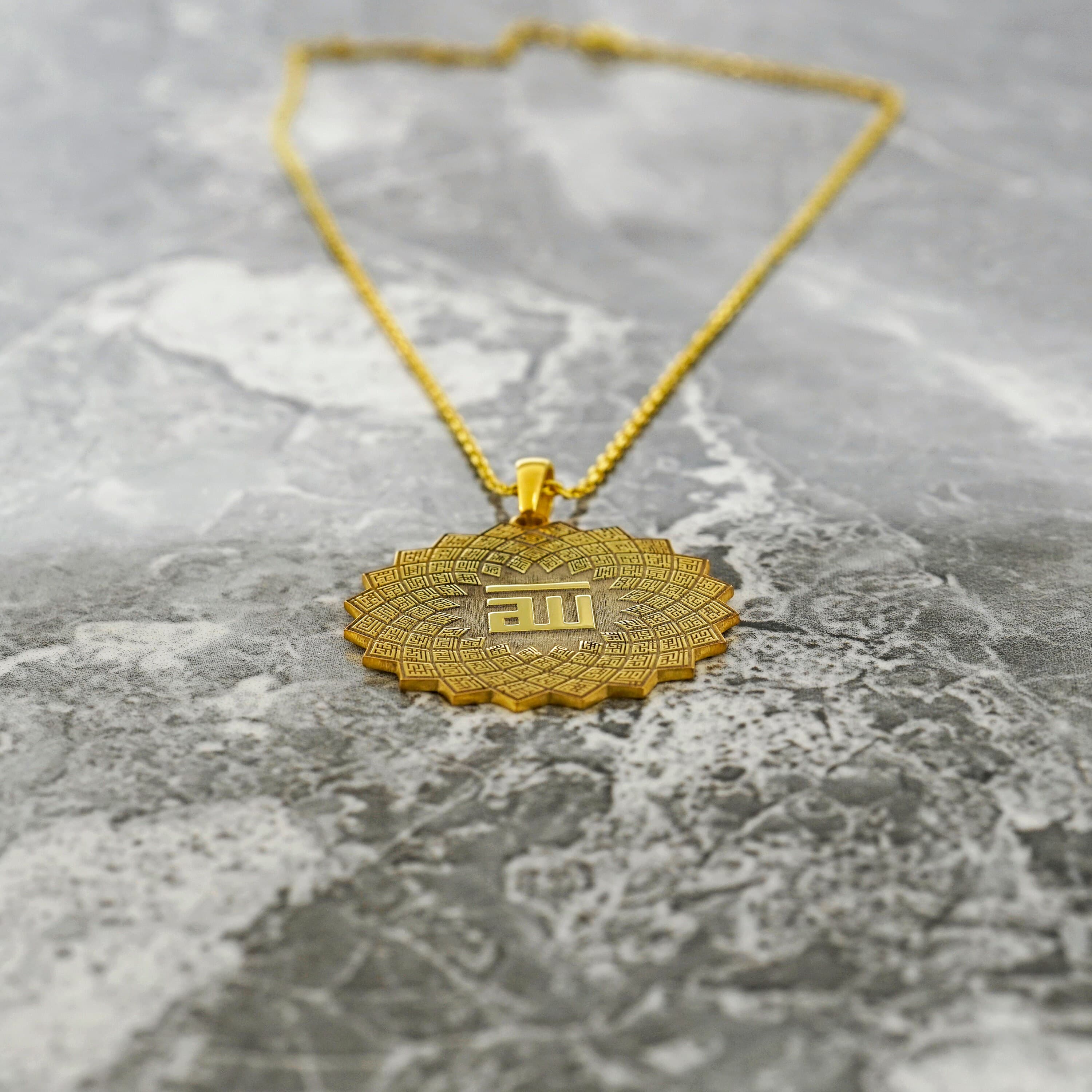 Islamic Necklace 99 Names of Allah 18K Gold Plated Silver Pendant Jewelry Gift for Her - image 4
