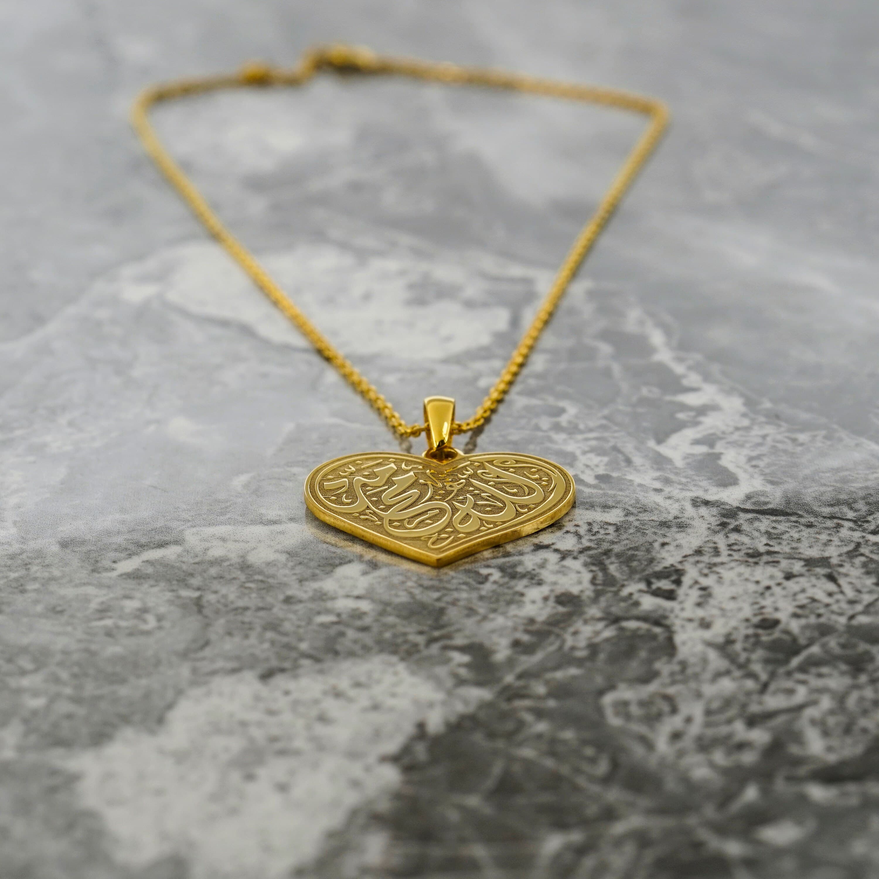 Islamic Necklace Allah and Muhammad 18K Gold Plated Silver Pendant Jewelry Gift for Her - image 5