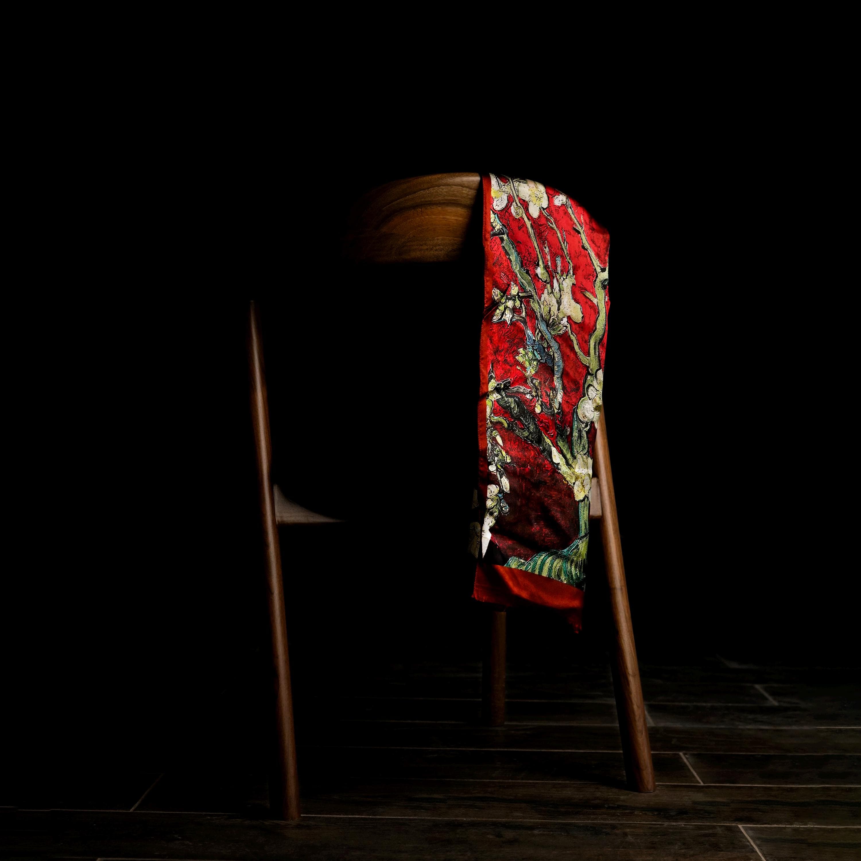 Luxury 100% Mulberry Silk Scarf for Women 16"x64" Floral Print Head Wrap Lightweight Long Hair Scarf Shawl Gift for Mom - image 4