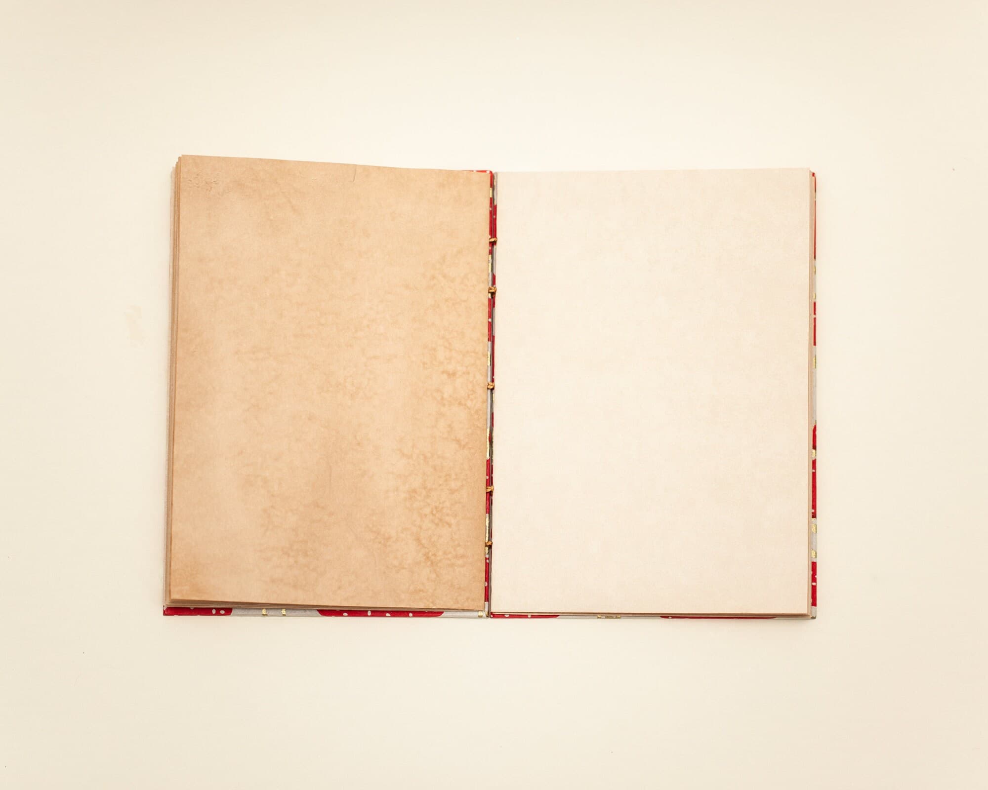 Red and Gold Mushroom Journal, Tea Stained Pages, Handbound Foraging Notebook - image 4
