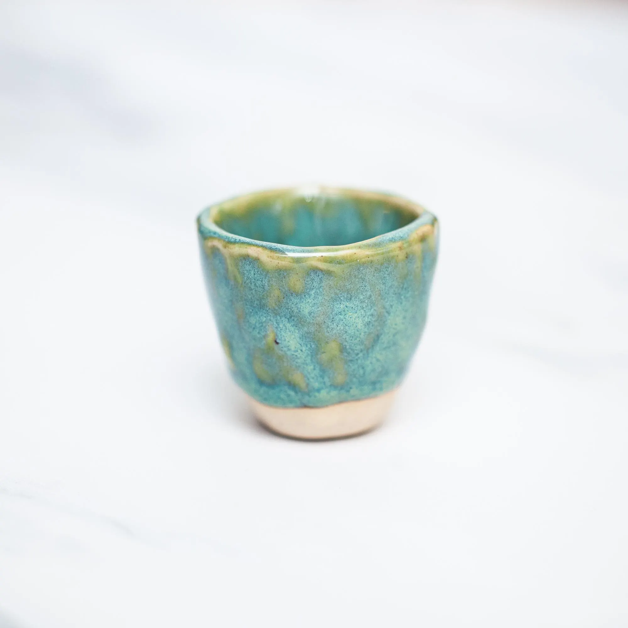Tincture Thimble, Hand Built Pottery, Fire Cider Shot Glass, Wellness Cup, Ceramic Shot Glass, Teal Glaze, Ceramic Dish