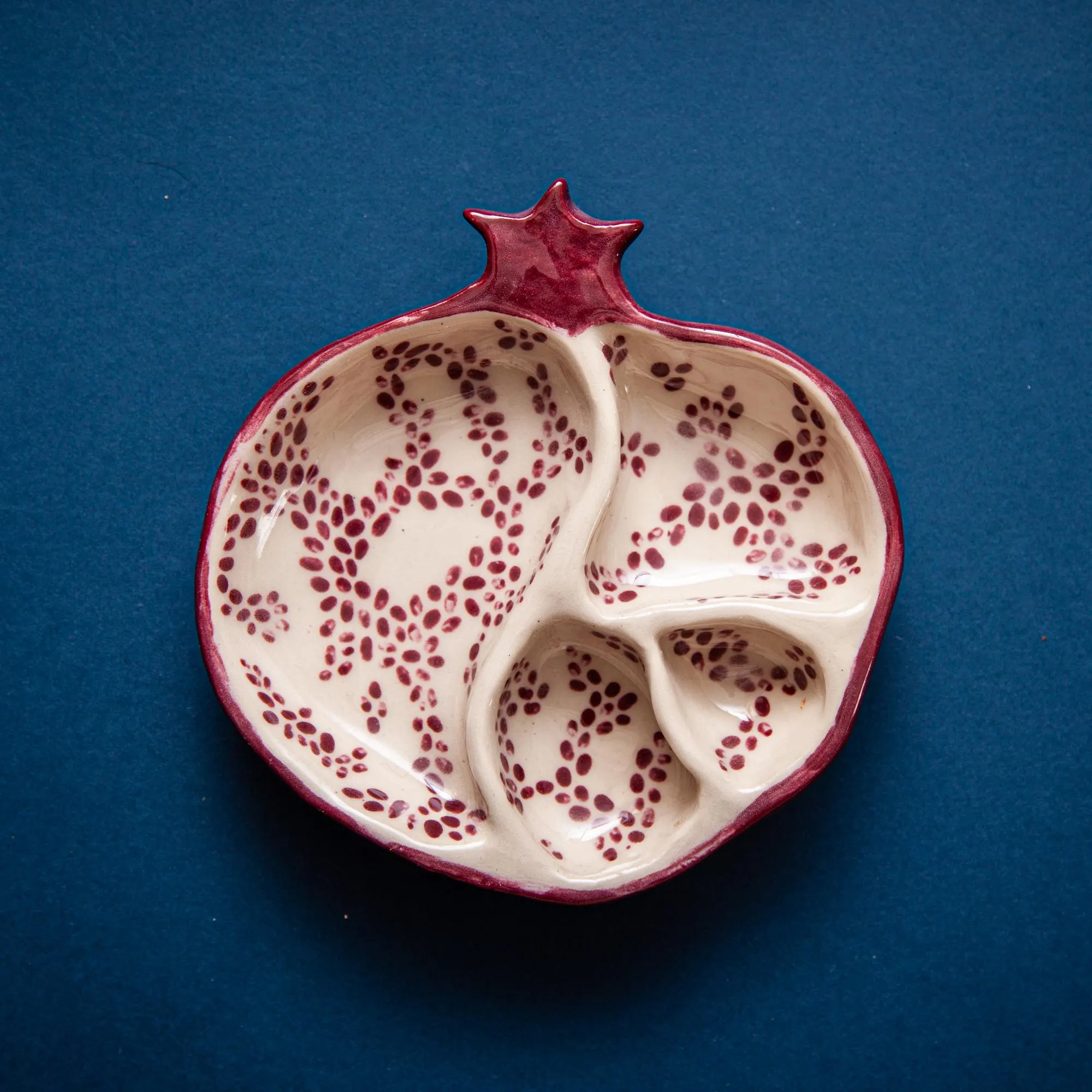 Pomegranate Jewelry Dish, Ceramic Hand Painted Trinket Tray, Pre-Order - image 4