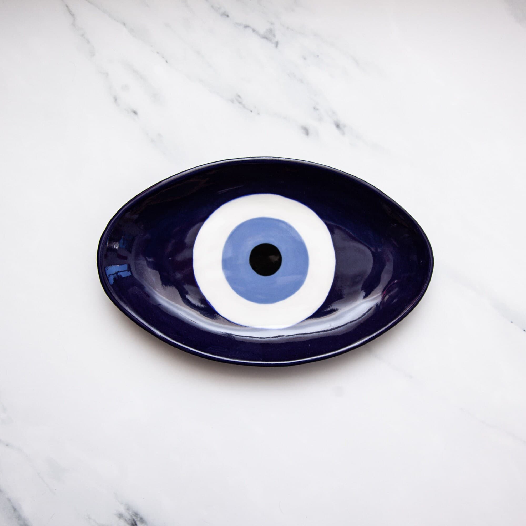Nazar Evil Eye Jewelry Dish, Large Oval Trinket or Fruit Tray - image 2