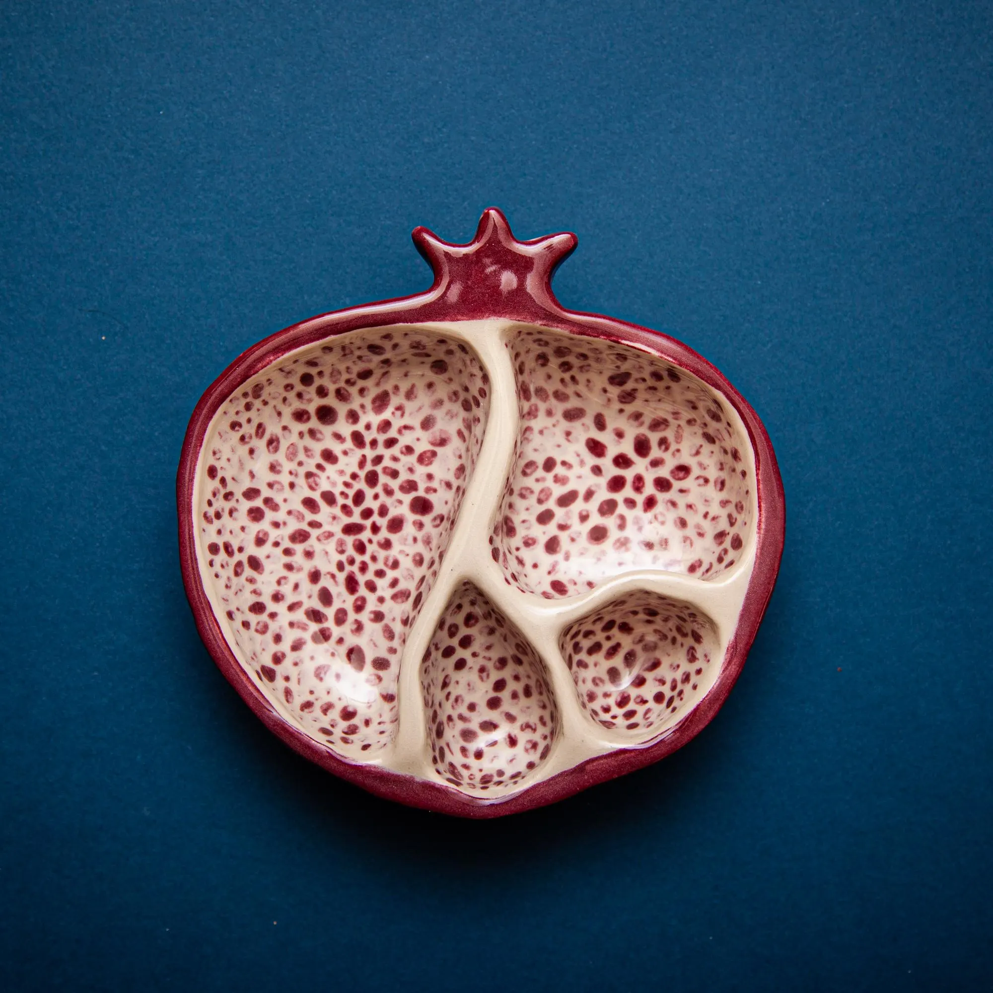 Pomegranate Jewelry Dish, Ceramic Hand Painted Trinket Tray, Pre-Order - image 5