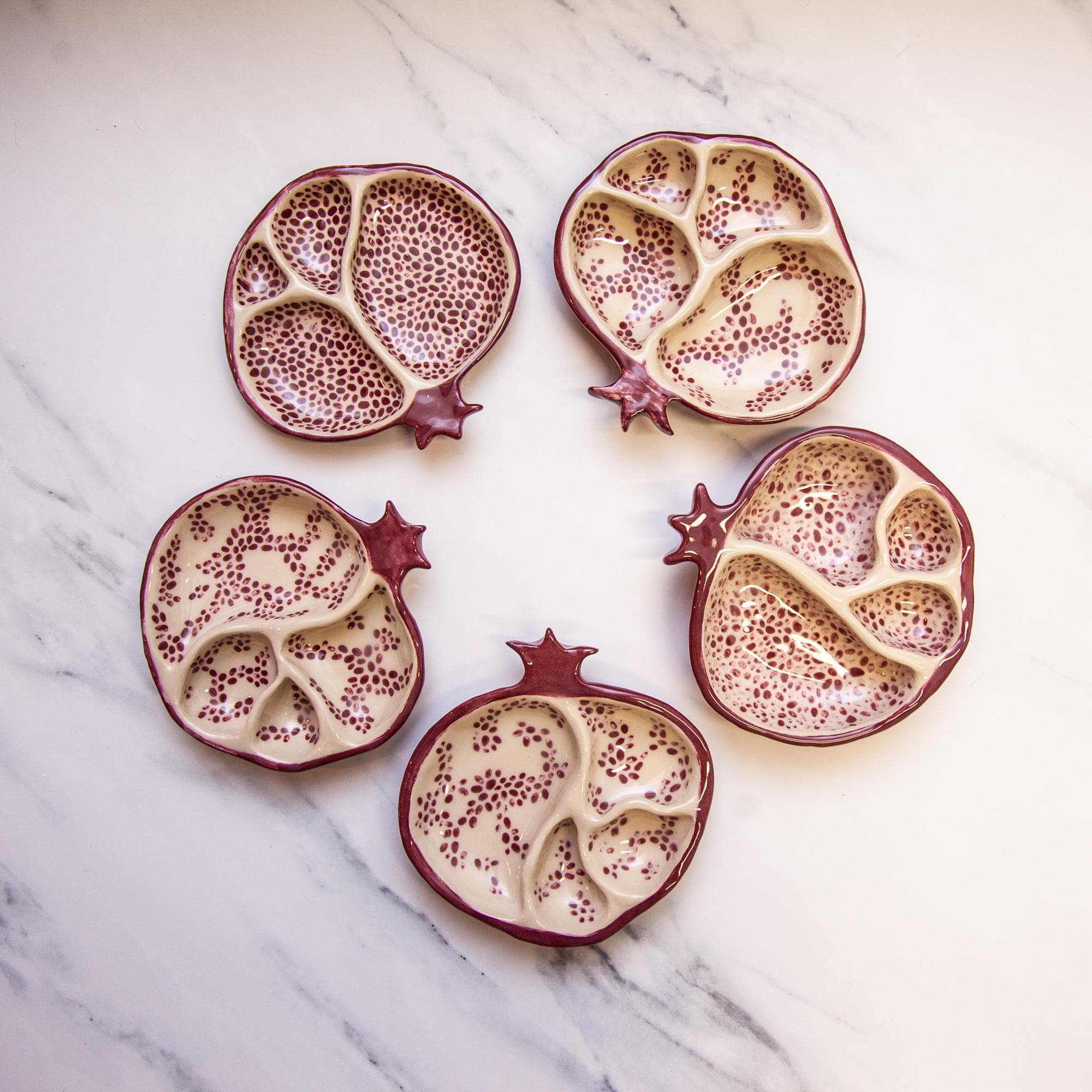 Pomegranate Jewelry Dish, Ceramic Hand Painted Trinket Tray, Pre-Order - image 3