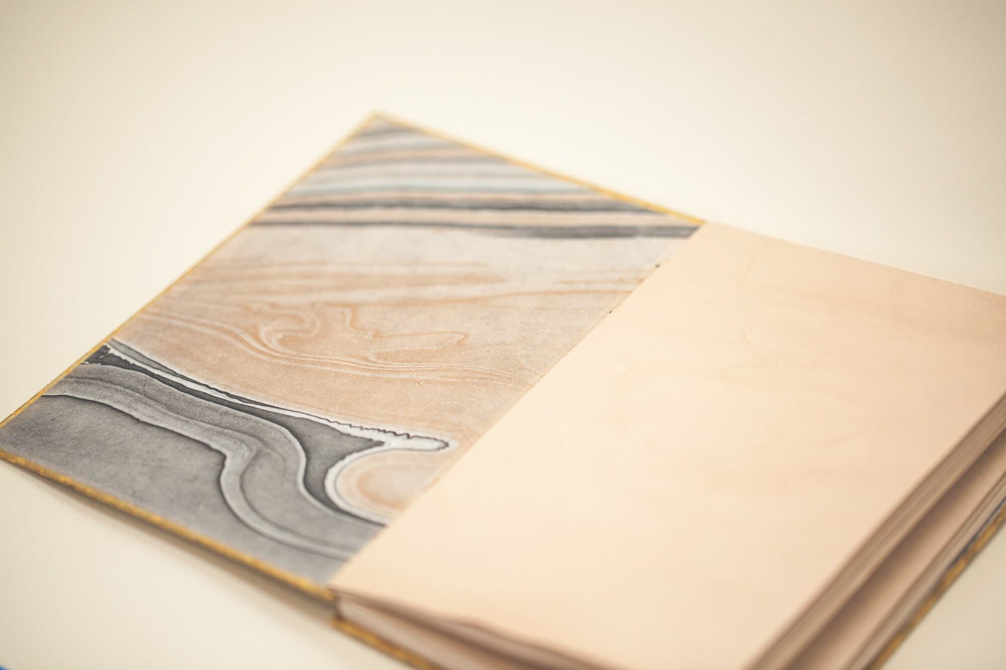 Gold Moroccan Tiles Journal, Hand Crafted Coptic Bound Book with Tea Stained Pages, Islamic Geometric Design - image 3
