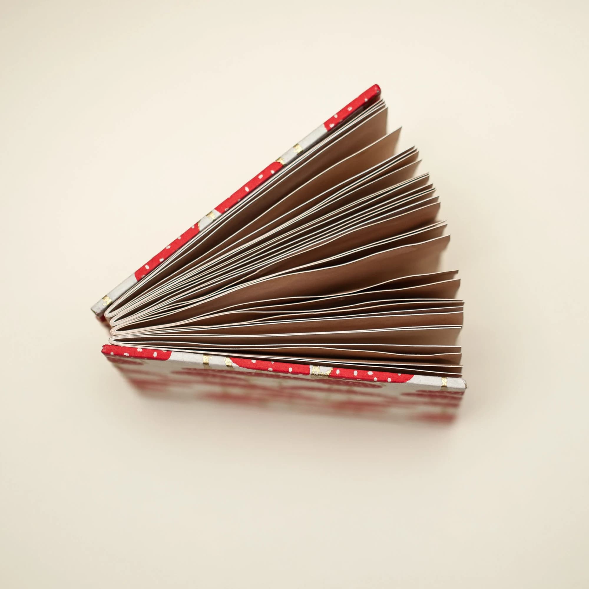 Red and Gold Mushroom Journal, Tea Stained Pages, Handbound Foraging Notebook - image 5