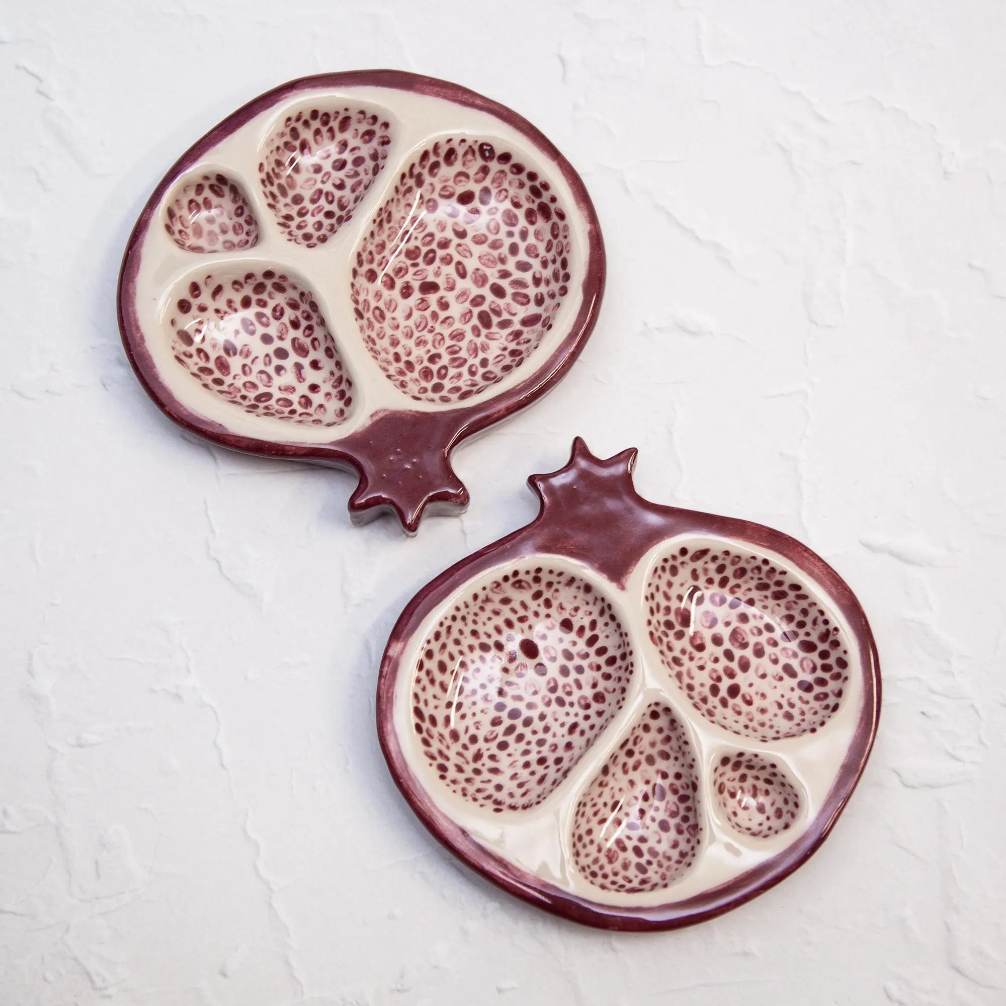 Pomegranate Jewelry Dish, Ceramic Hand Painted Trinket Tray, Pre-Order