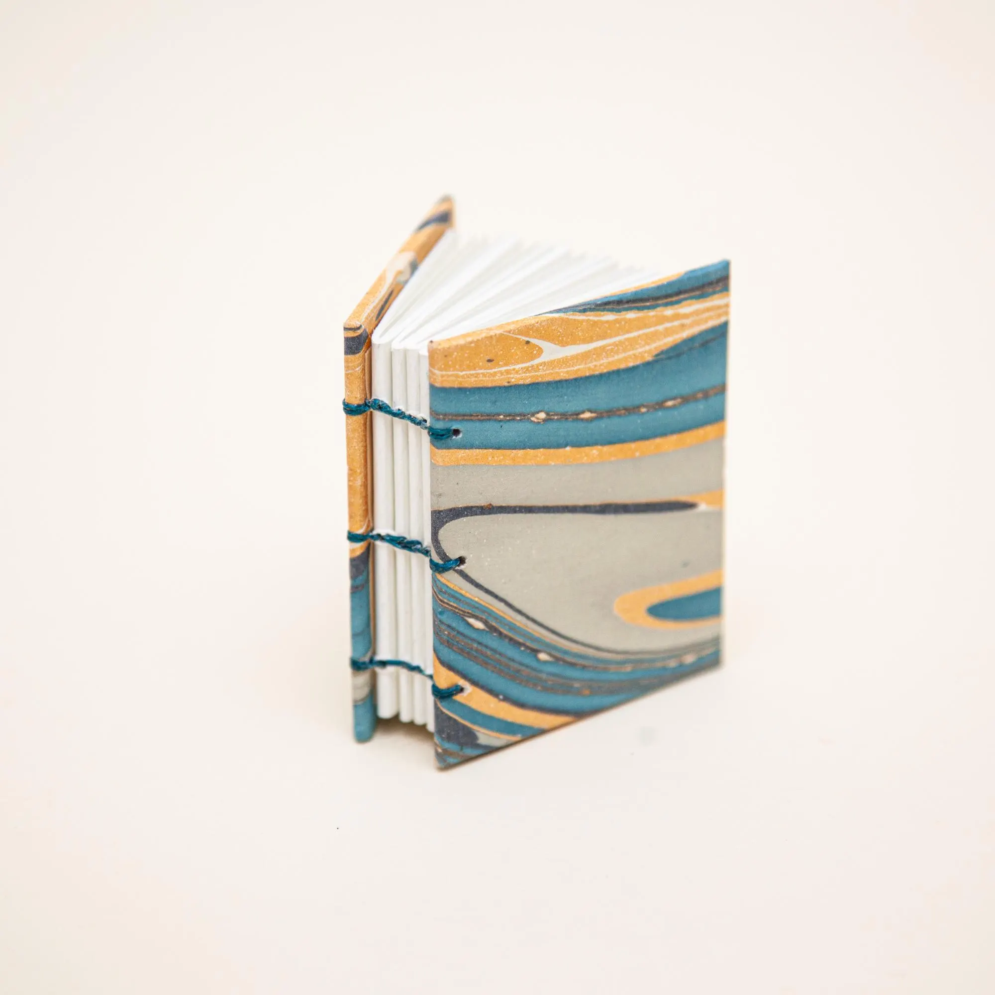 Mini Marbled Coptic Bound Journal
