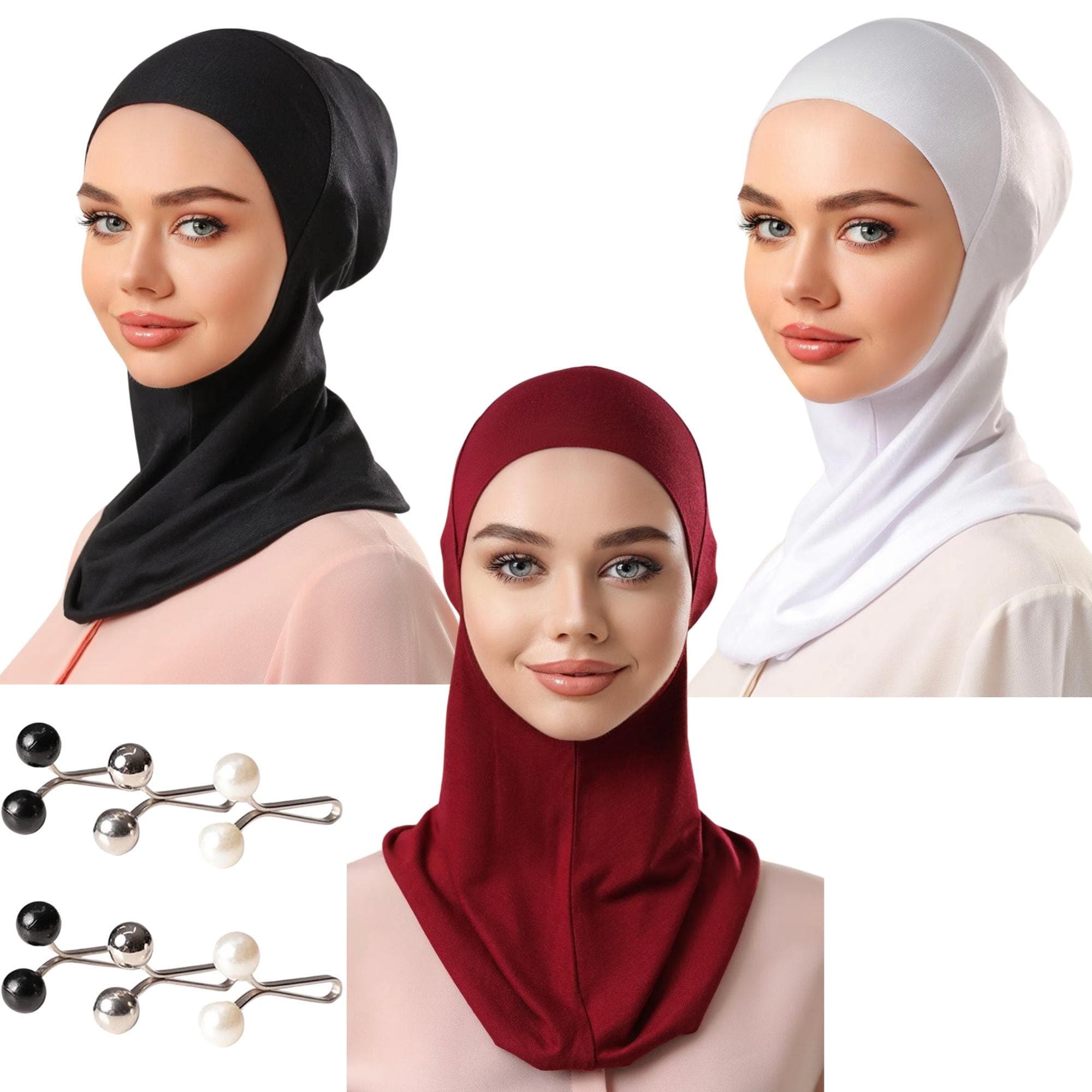 3-Piece Ninja Hijab Cap Set: Cotton Blend Under Scarf - image 5