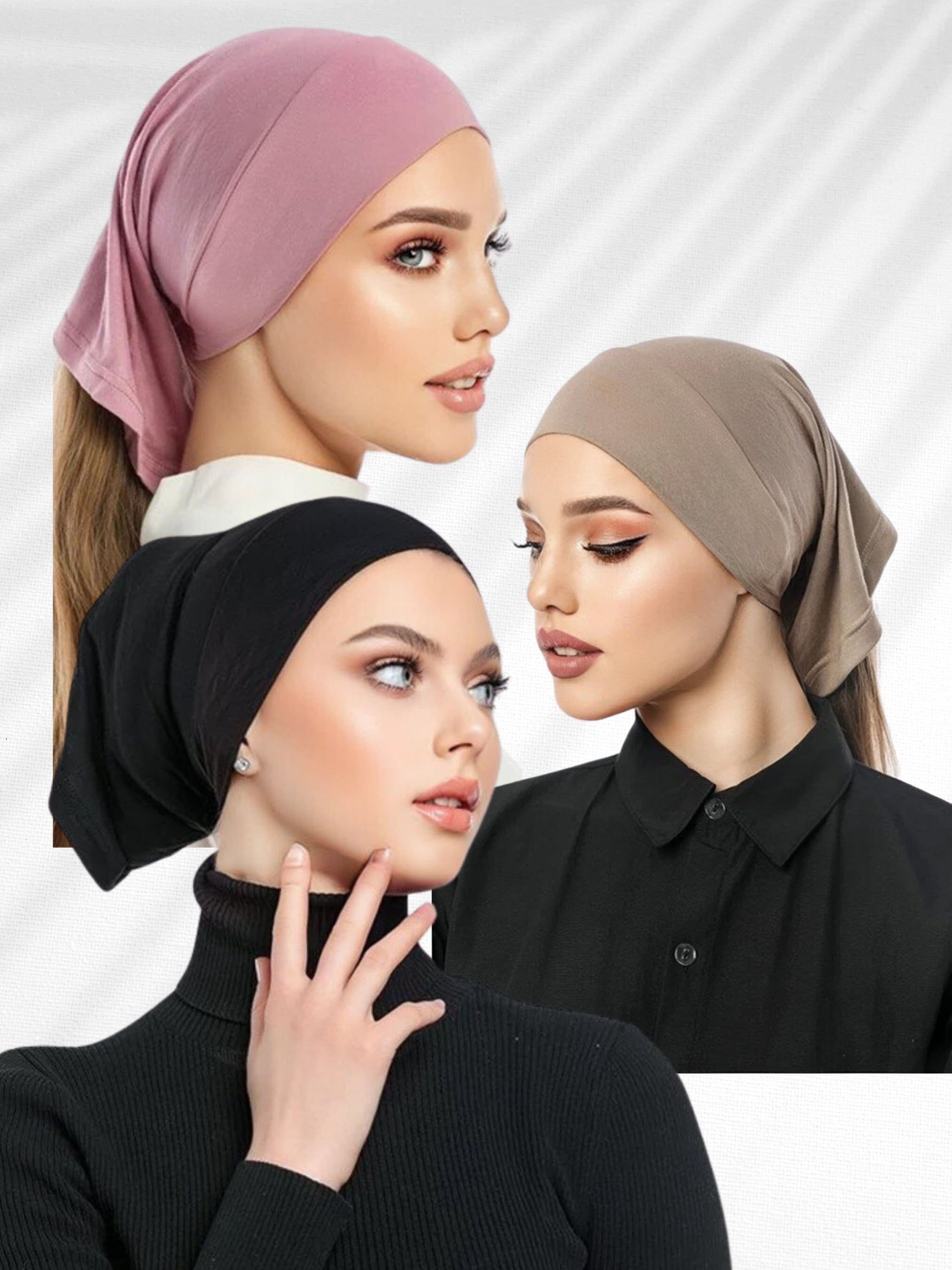 Cotton Under Hijab Cap: 3-Piece Set, Head Wrap