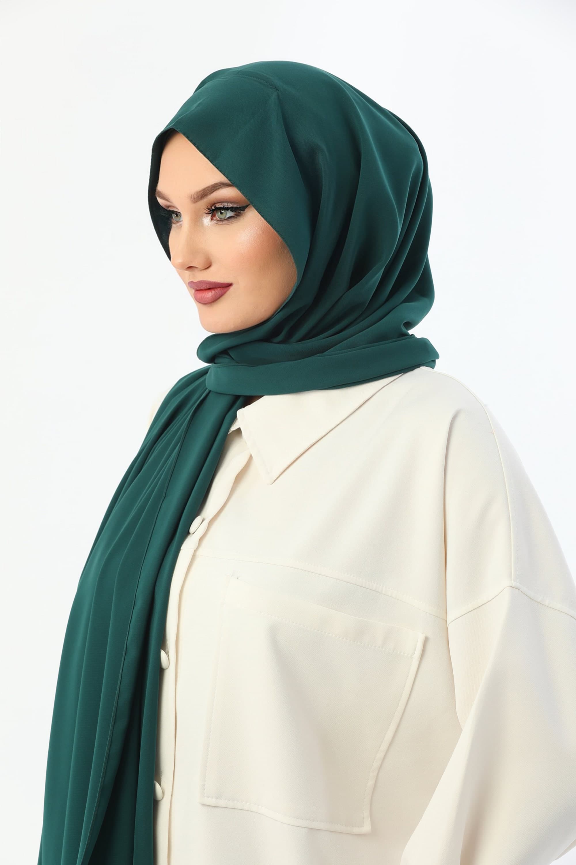 Buy 2 Get 1 FREE, Instant Medina Crepe Hijab, Ready to Wear Head Wrap - image 3