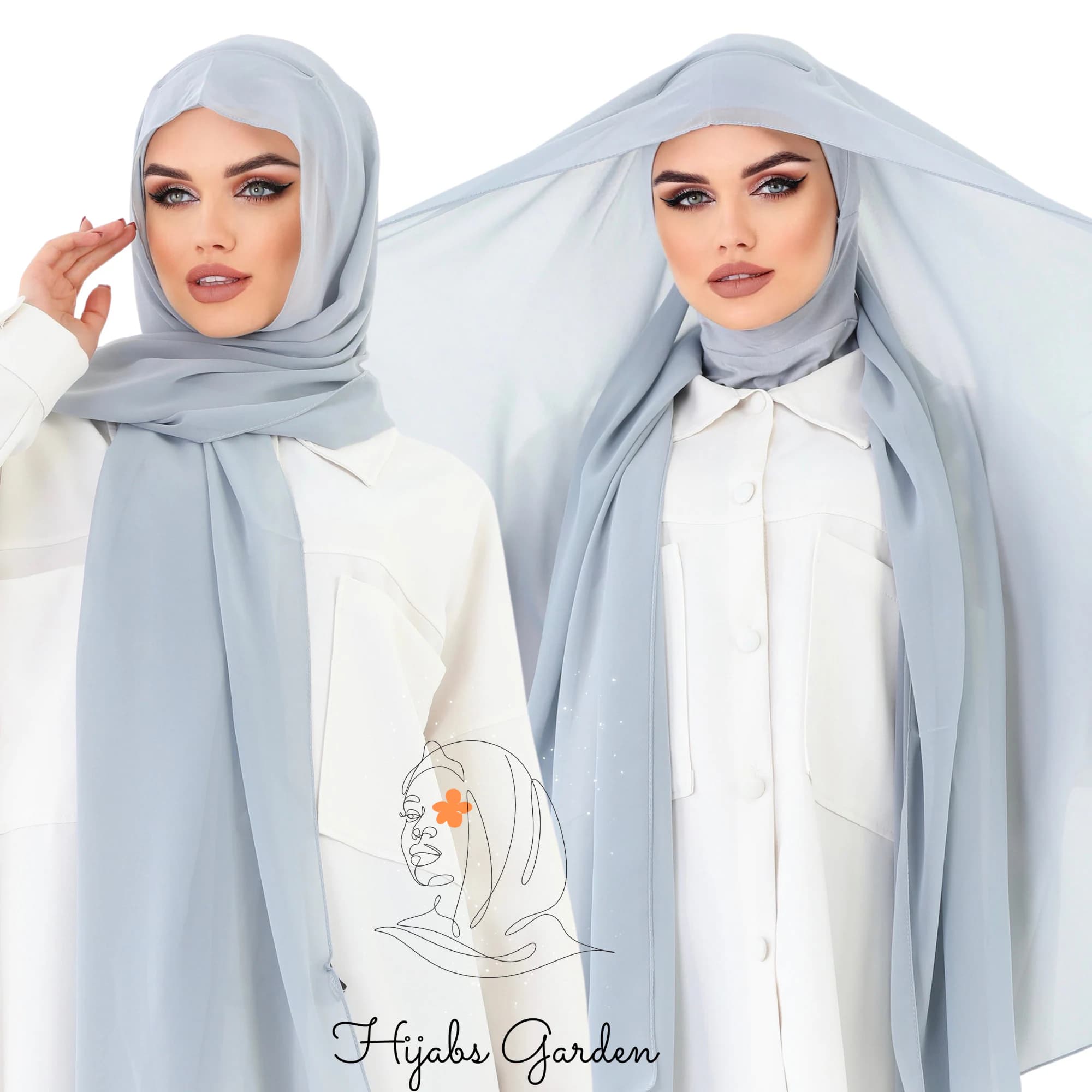 Buy 2 Get 1 FREE, Instant Chiffon Hijab, Ready to Wear Wrap, Cotton Underscarf, Beige Muslim Scarf - image 4