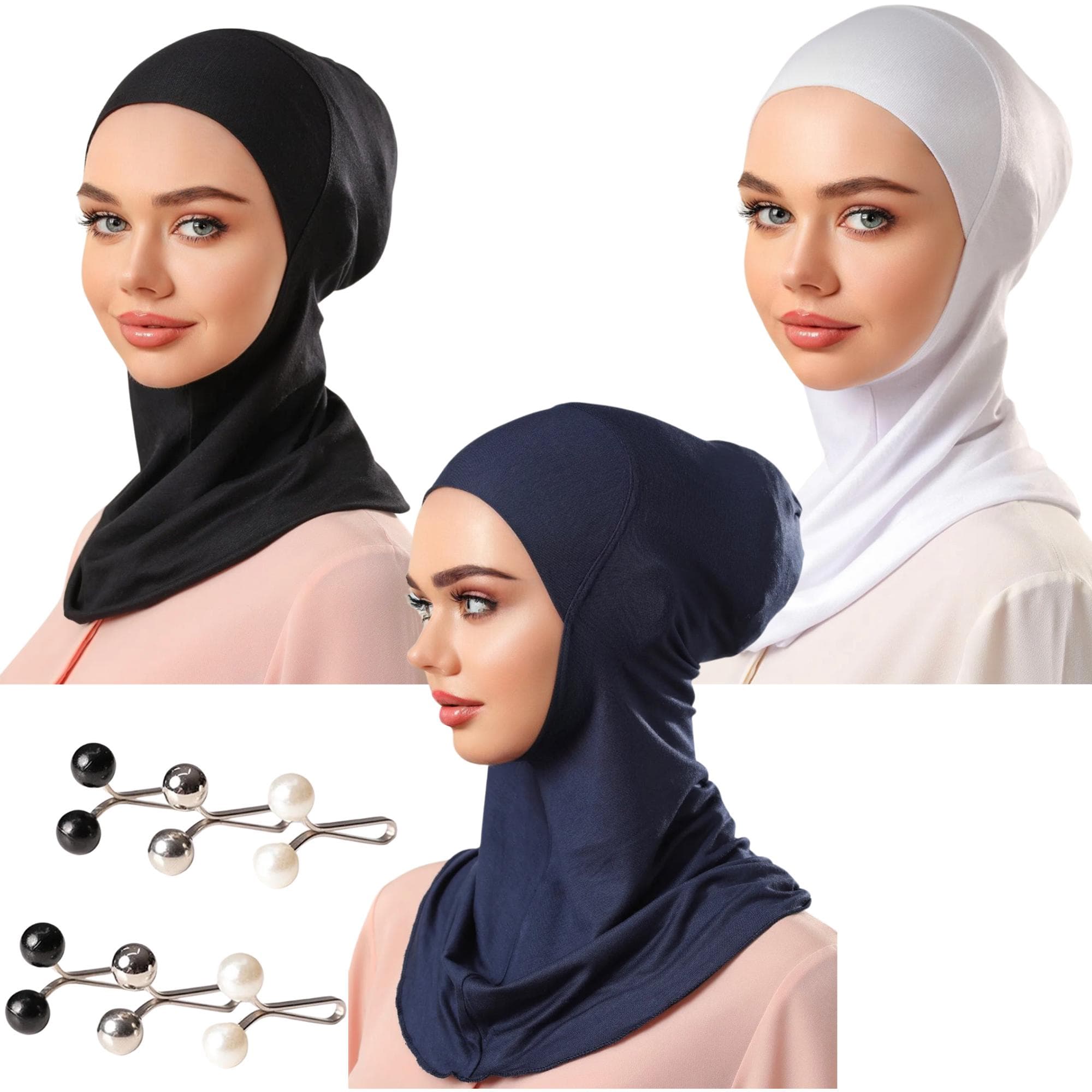 3-Piece Ninja Hijab Cap Set: Cotton Blend Under Scarf - image 3