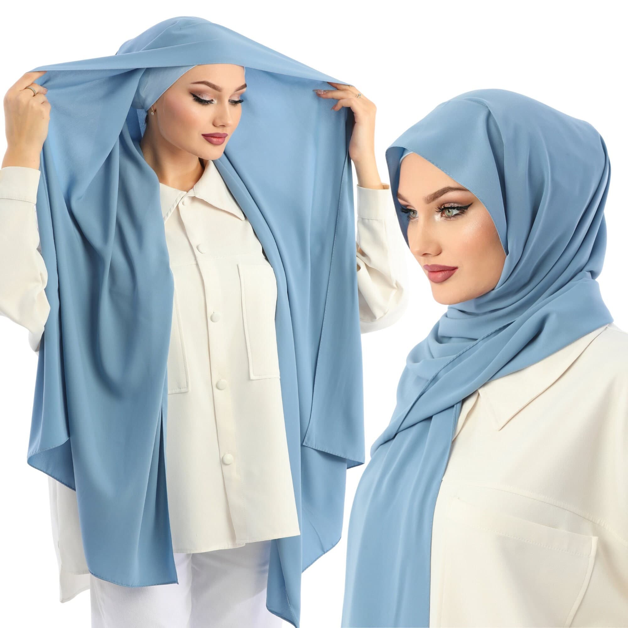 Buy 2 Get 1 FREE, Instant Heavy Crepe Medina Hijab, Ready to Wear Wrap