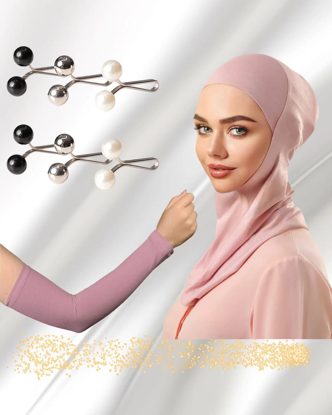 Buy 2 Set Get 1 FREE !, Cap Under Hijab, ninja under hijab, head wrap cap, neck cover cap Hijab, arm sleeves, hijab clips, pins, under cap - image 5