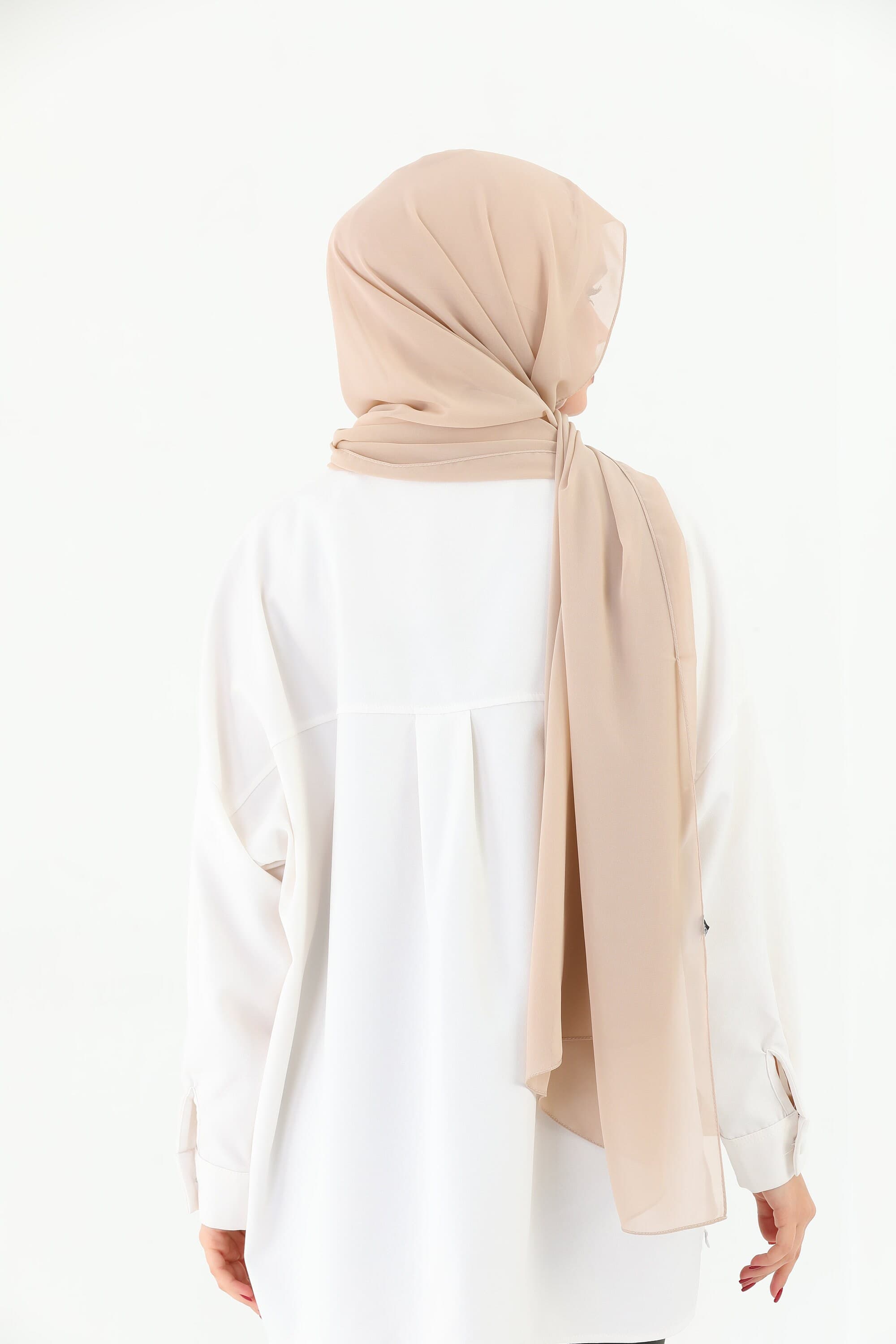 Buy 2 Get 1 FREE, Instant Chiffon Hijab, Ready to Wear Wrap, Cotton Underscarf, Beige Muslim Scarf - image 4