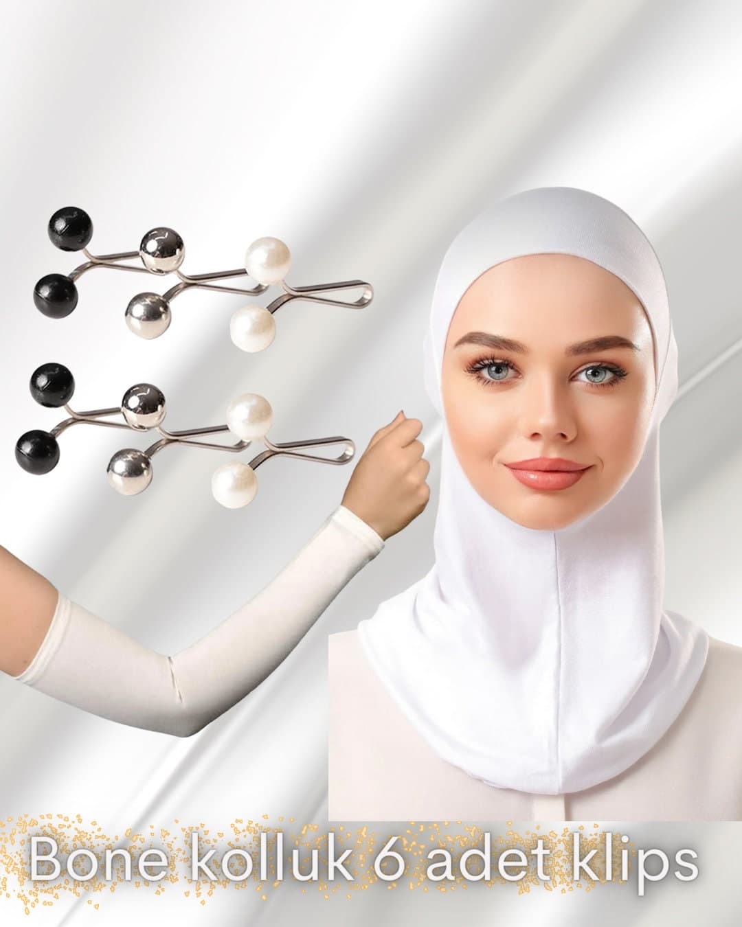 Buy 2 Set Get 1 FREE !, Cap Under Hijab, ninja under hijab, head wrap cap, neck cover cap Hijab, arm sleeves, hijab clips, pins, under cap - image 5