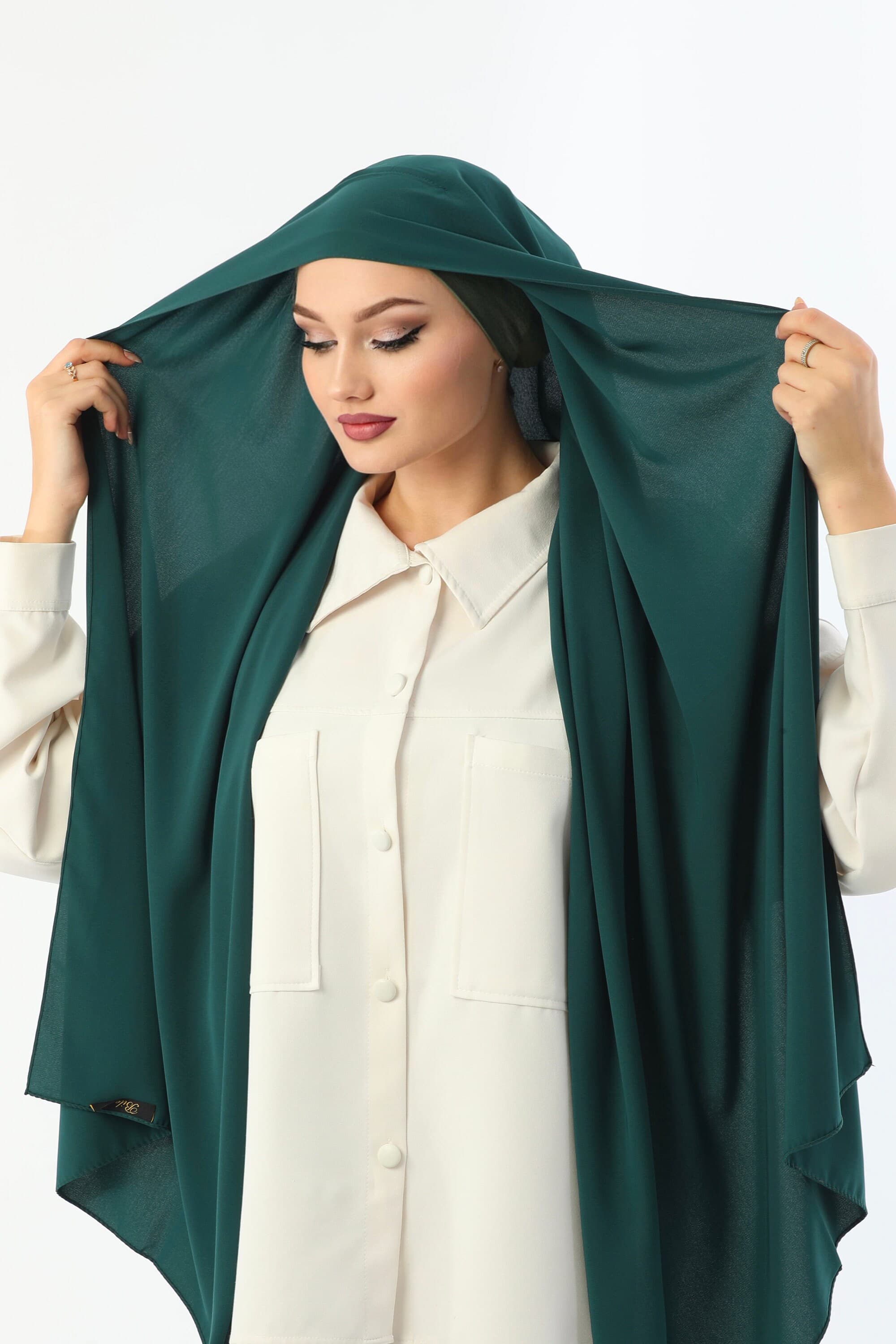 Buy 2 Get 1 FREE, Instant Medina Crepe Hijab, Ready to Wear Head Wrap - image 4
