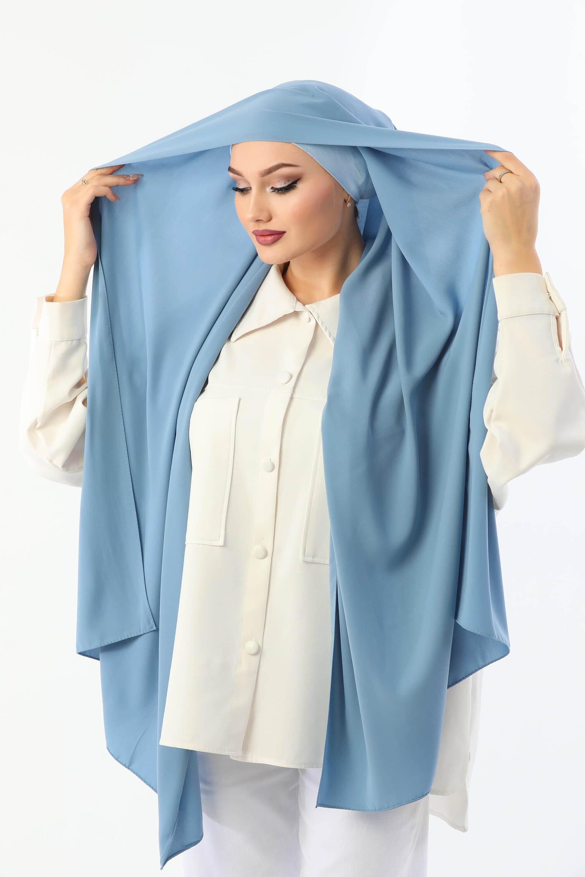 Buy 2 Get 1 FREE, Instant Heavy Crepe Medina Hijab, Ready to Wear Wrap - image 4