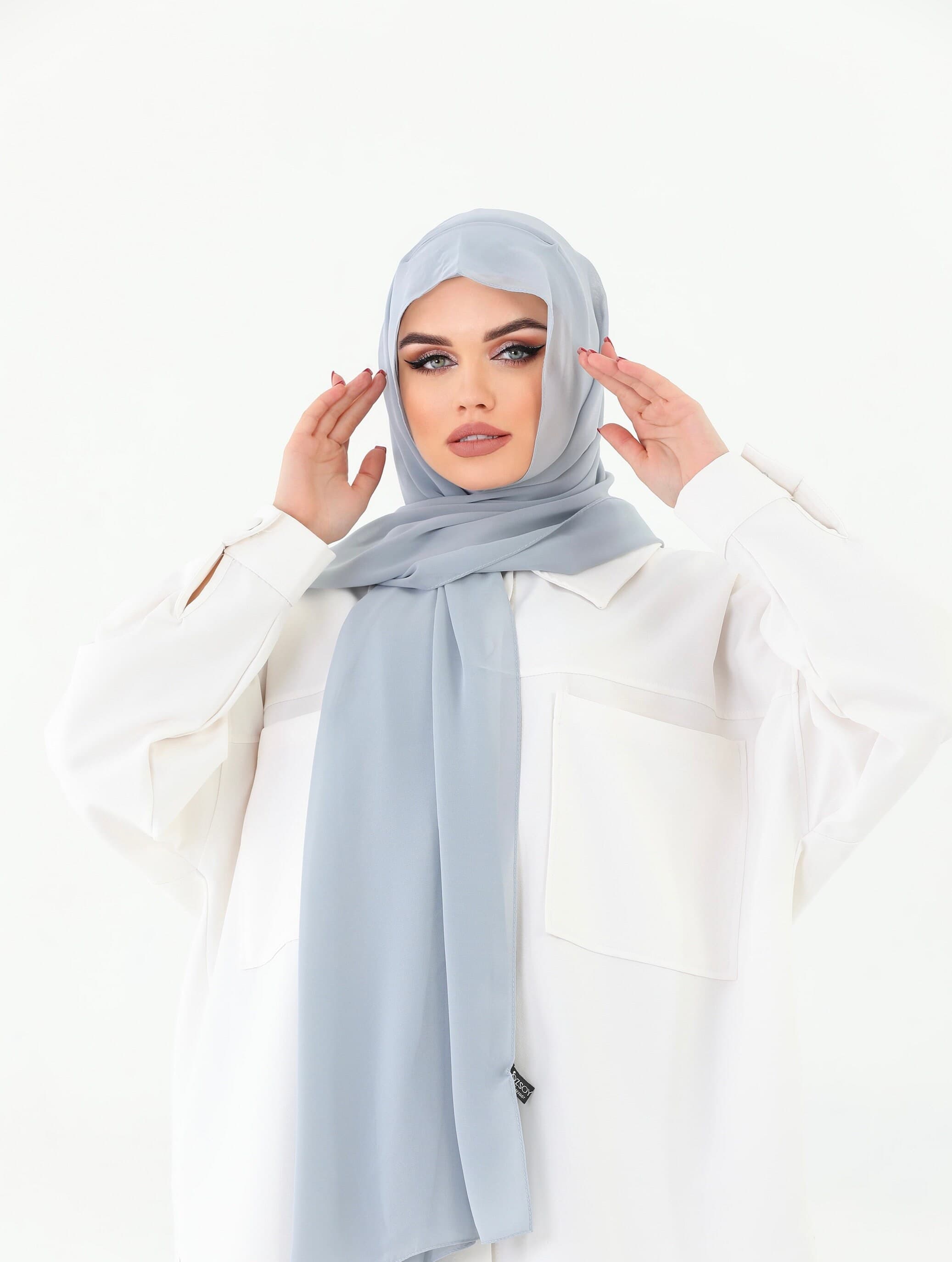 Instant Chiffon Hijab, Ready to Wear Wrap, Beige Scarf - image 3