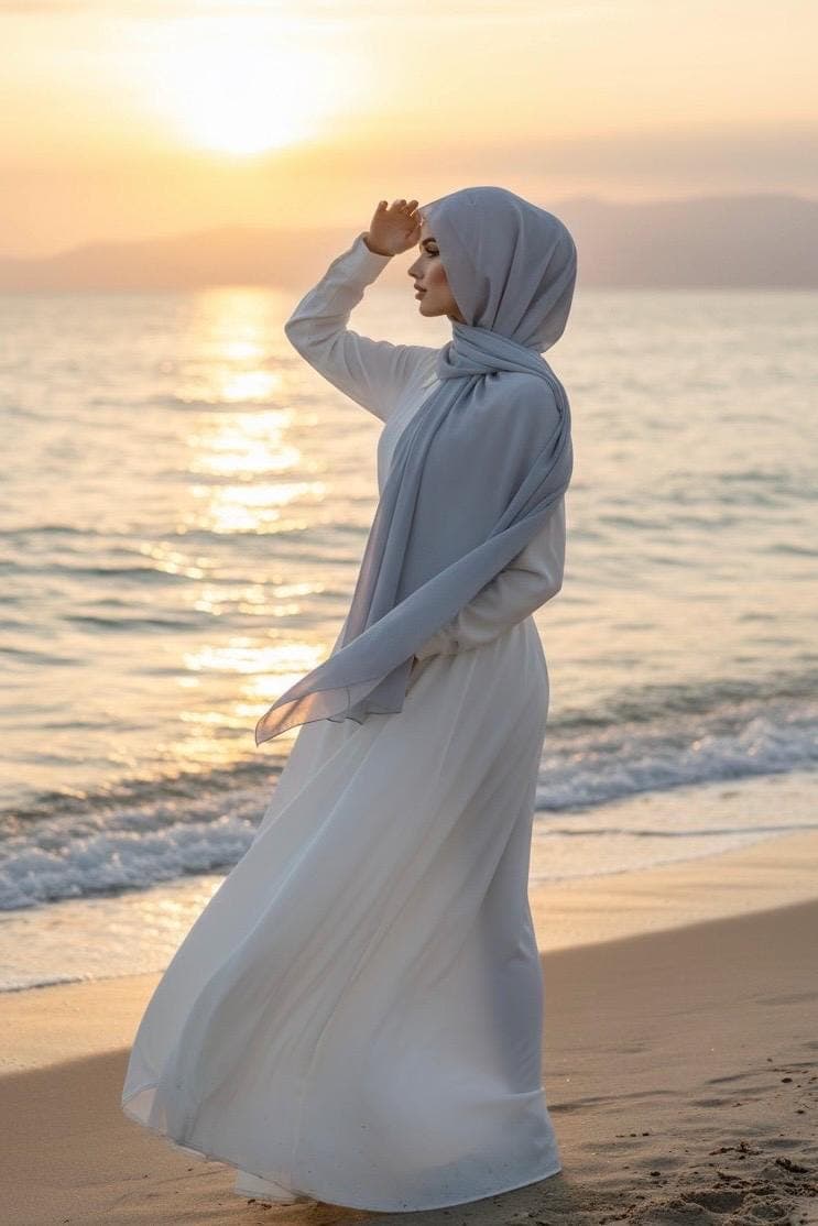 Buy 2 Get 1 FREE, Instant Chiffon Hijab, chiffon with under cap hijab, Ready to Wear Wrap, Cotton Underscarf, Beige Muslim Scarf - image 4