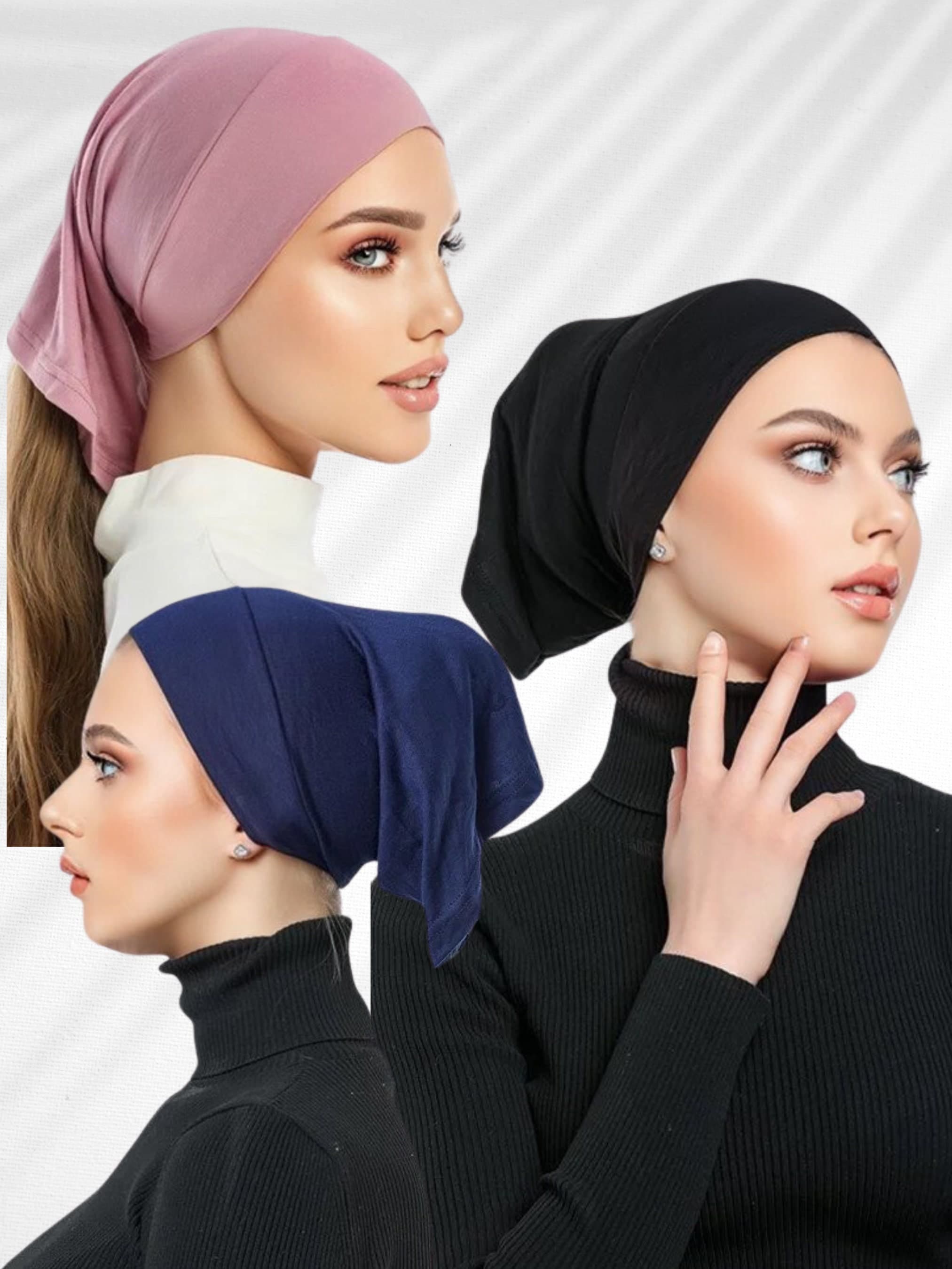 Cotton Under Hijab Cap: 3-Piece Set, Head Wrap - image 5