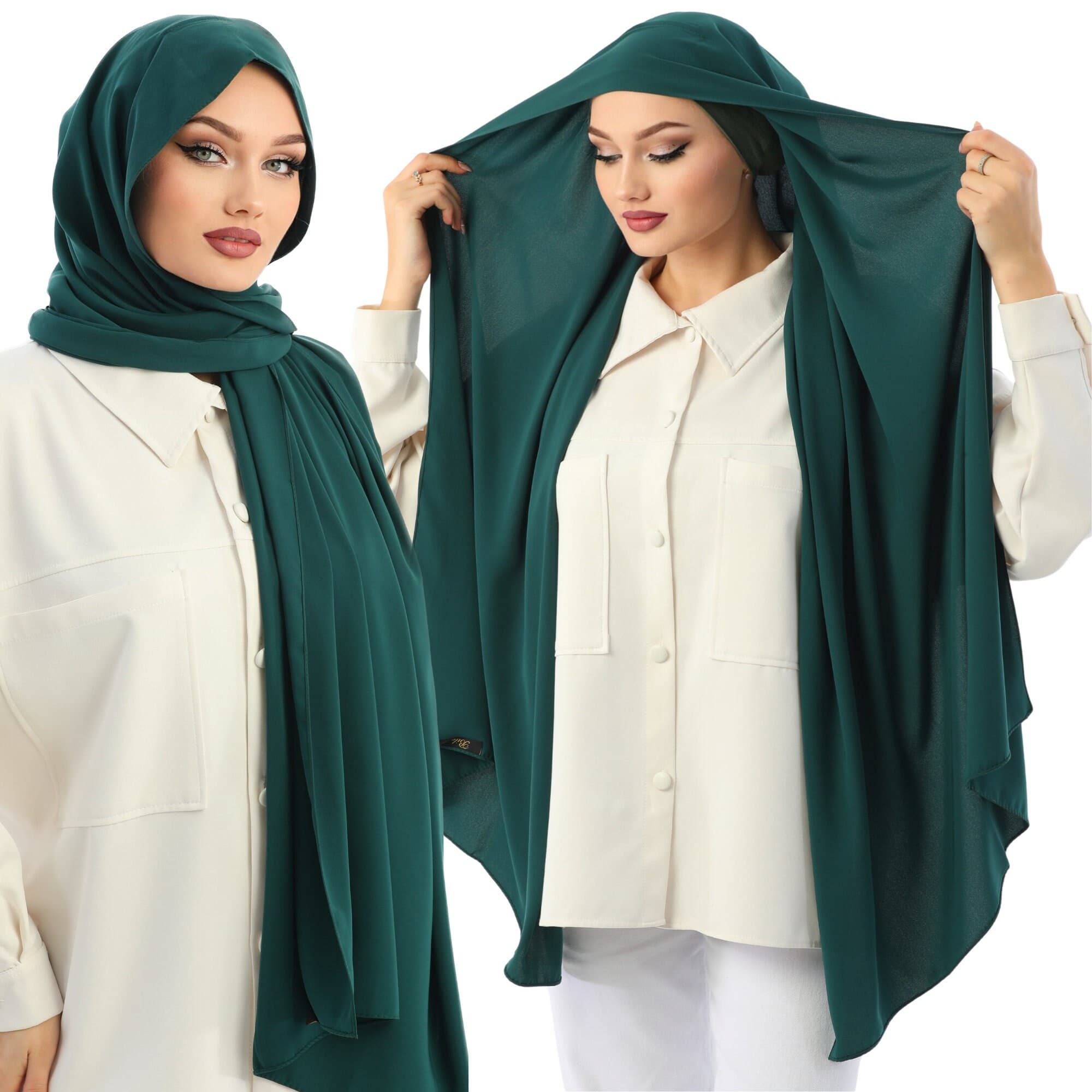 Buy 2 Get 1 FREE, Instant Medina Crepe Hijab, Ready to Wear Head Wrap