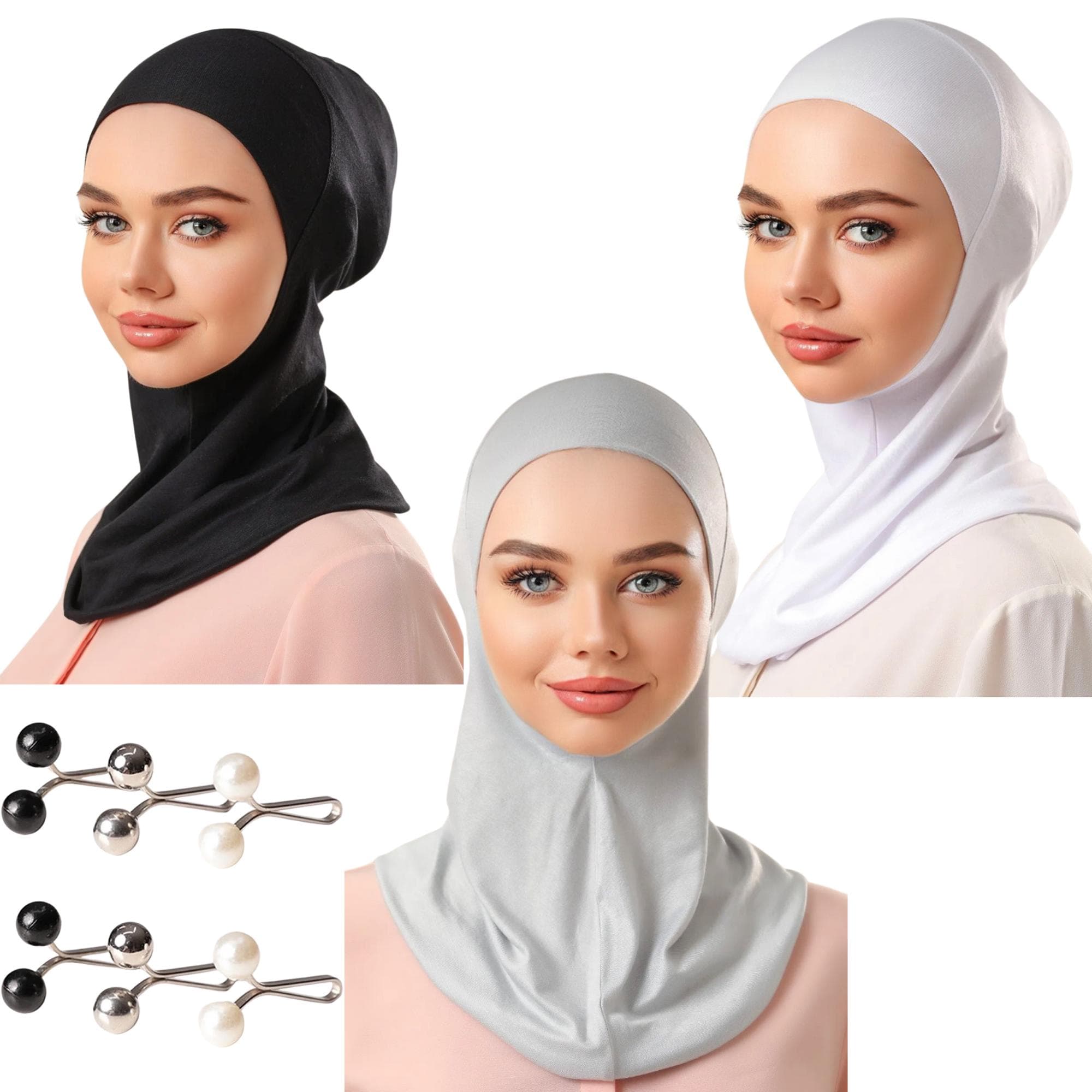 3-Piece Ninja Hijab Cap Set: Cotton Blend Under Scarf - image 4